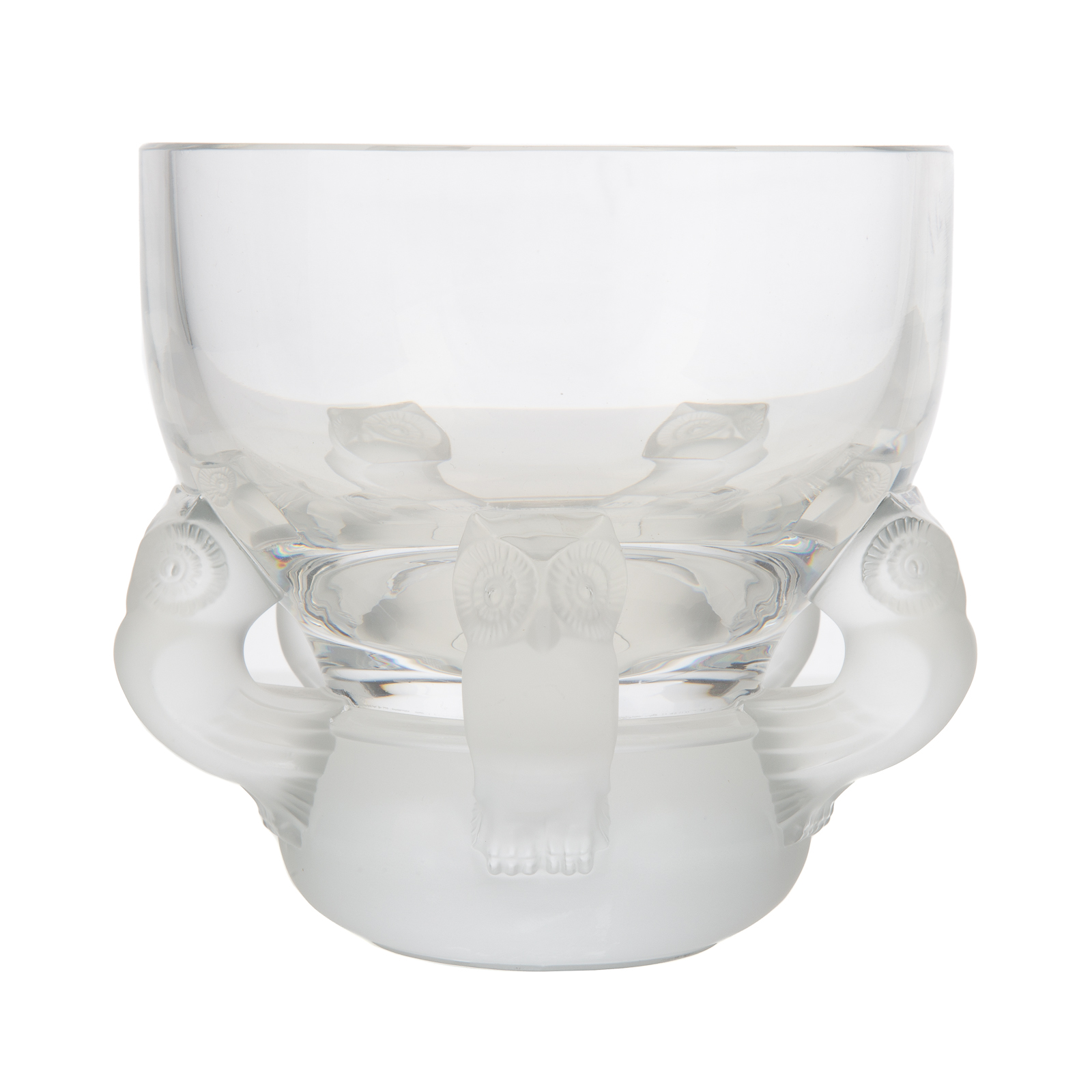 LALIQUE CRYSTAL HIBOUX BOWL Clear 36a62f