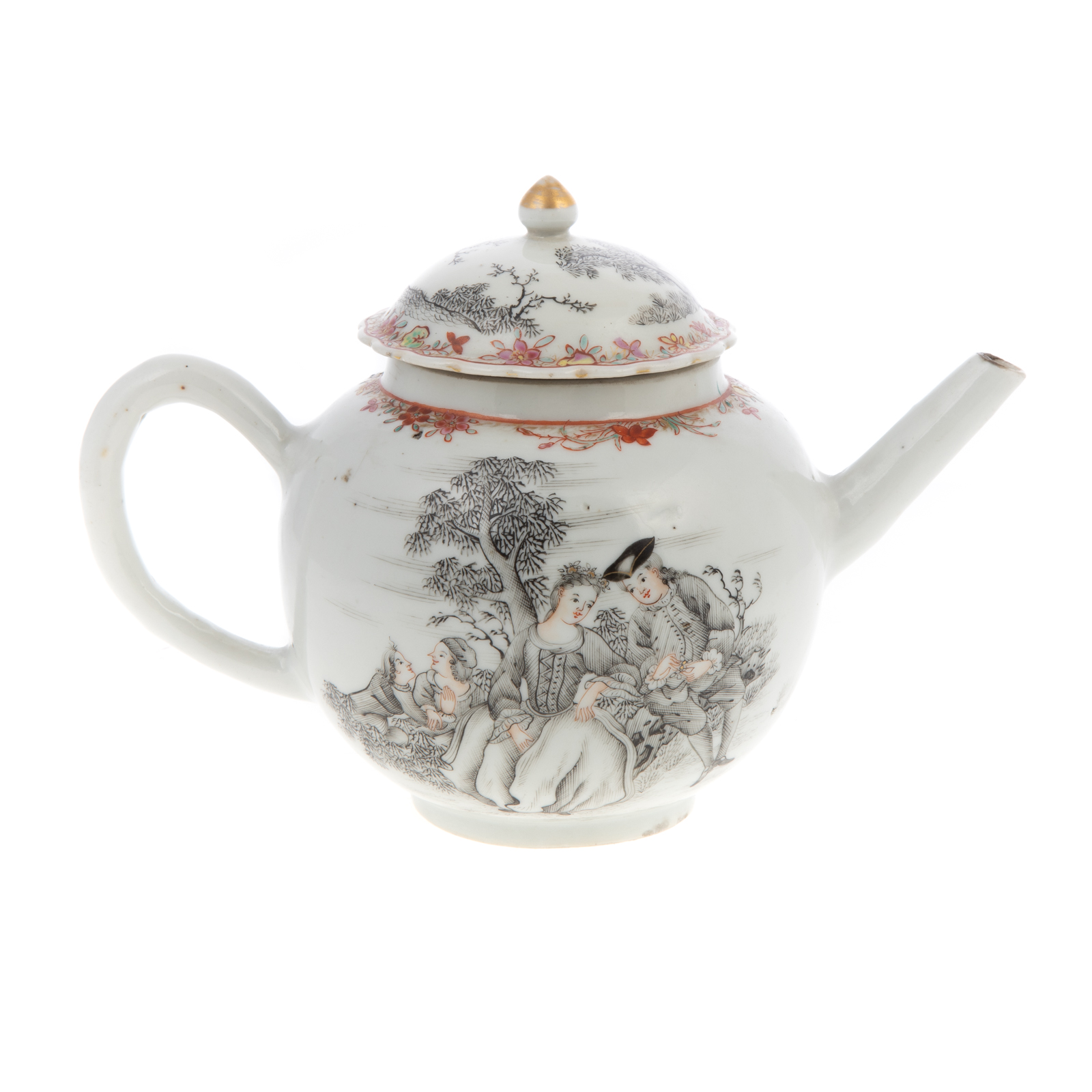 CHINESE EXPORT EUROPEAN SUBJECT TEAPOT