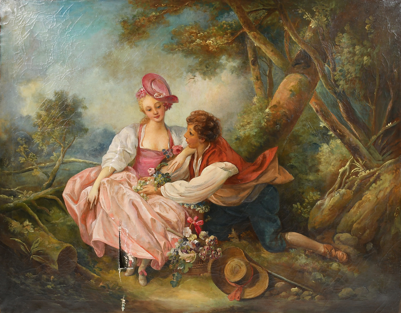 LARGE ROMANTIC PAINTING IN THE 36a683