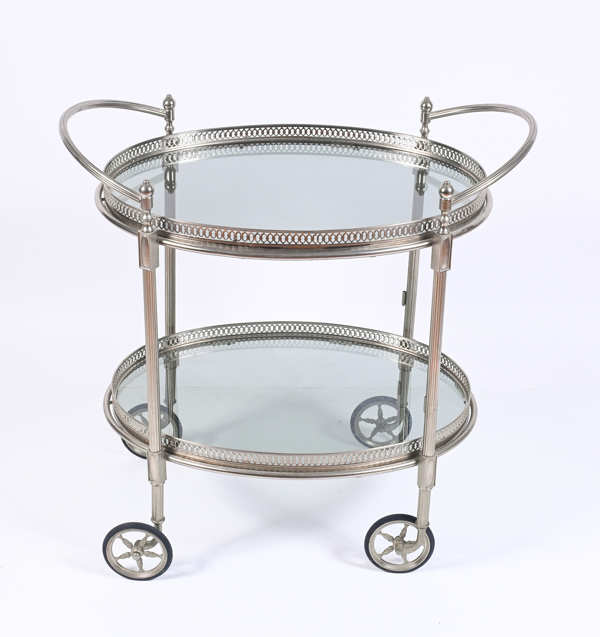 FRENCH MID-CENTURY TEA CART: Two-tiered