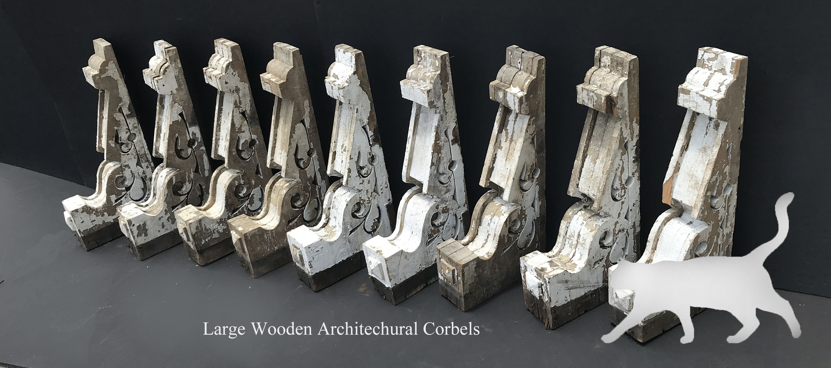 9 PC ARCHITECTURAL PAINTED CORBELS  36a700