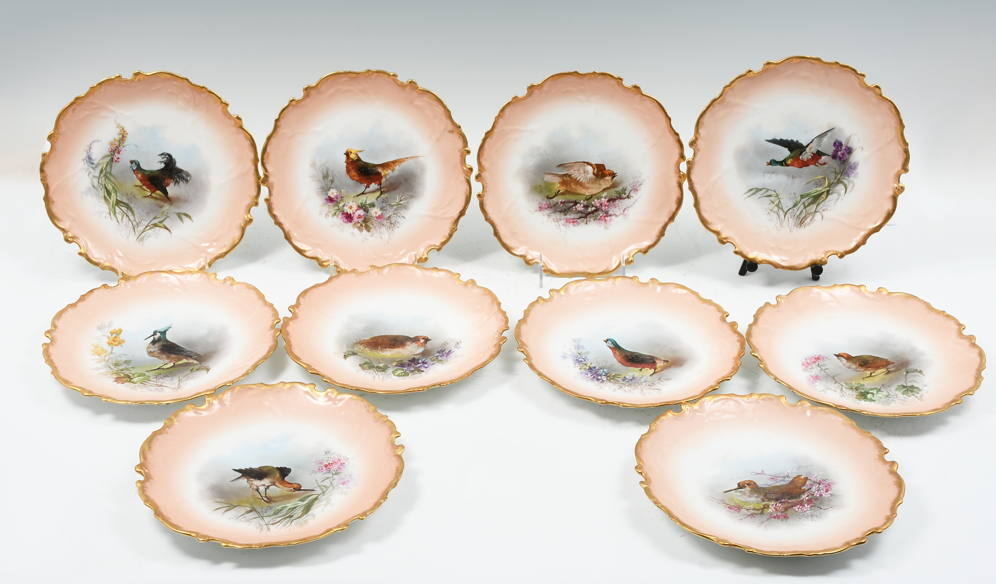 10 PC. HAND-PAINTED LIMOGES PORCELAIN