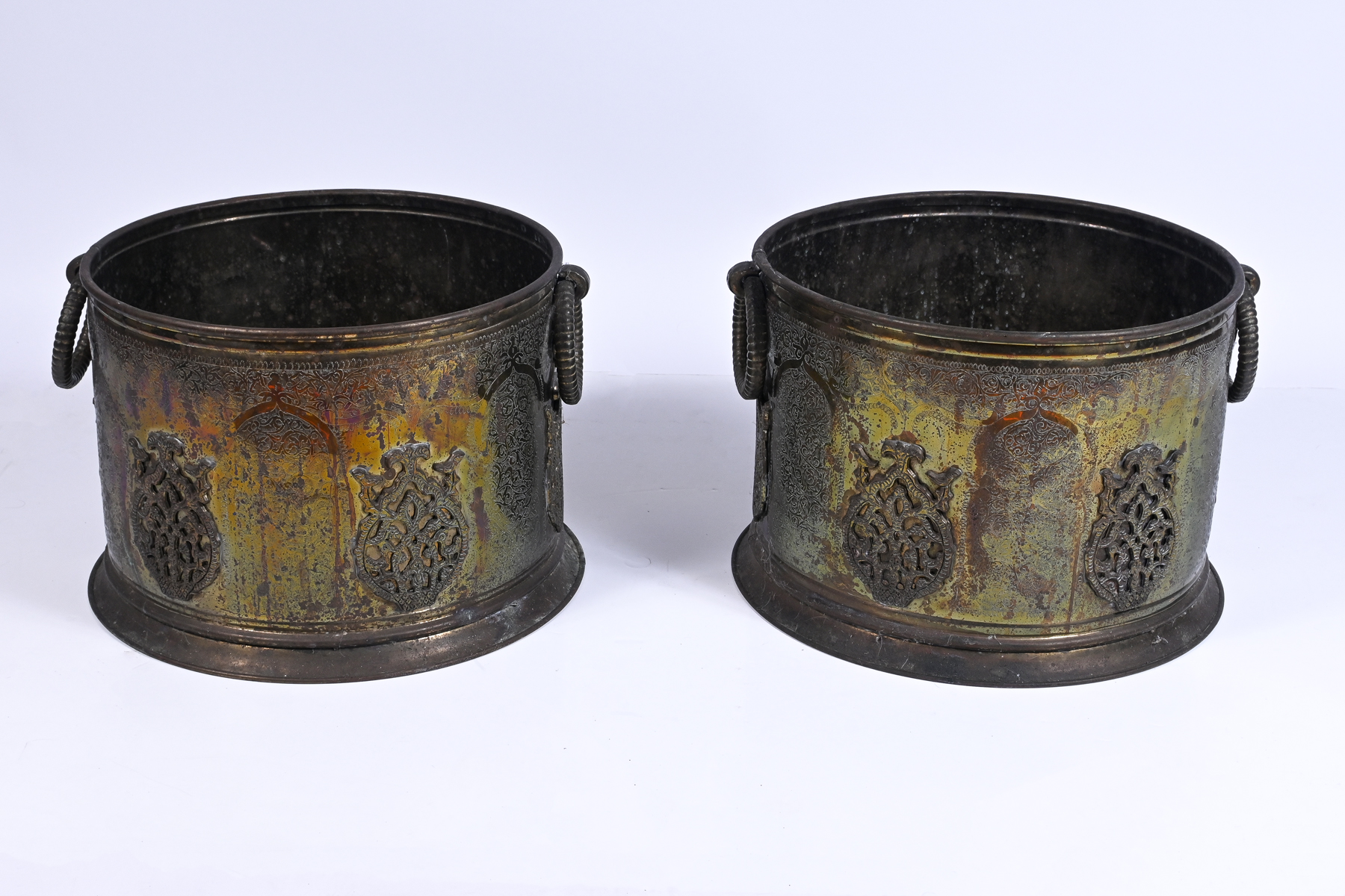 PAIR OF BRASS PLANTERS Pair of 36a707