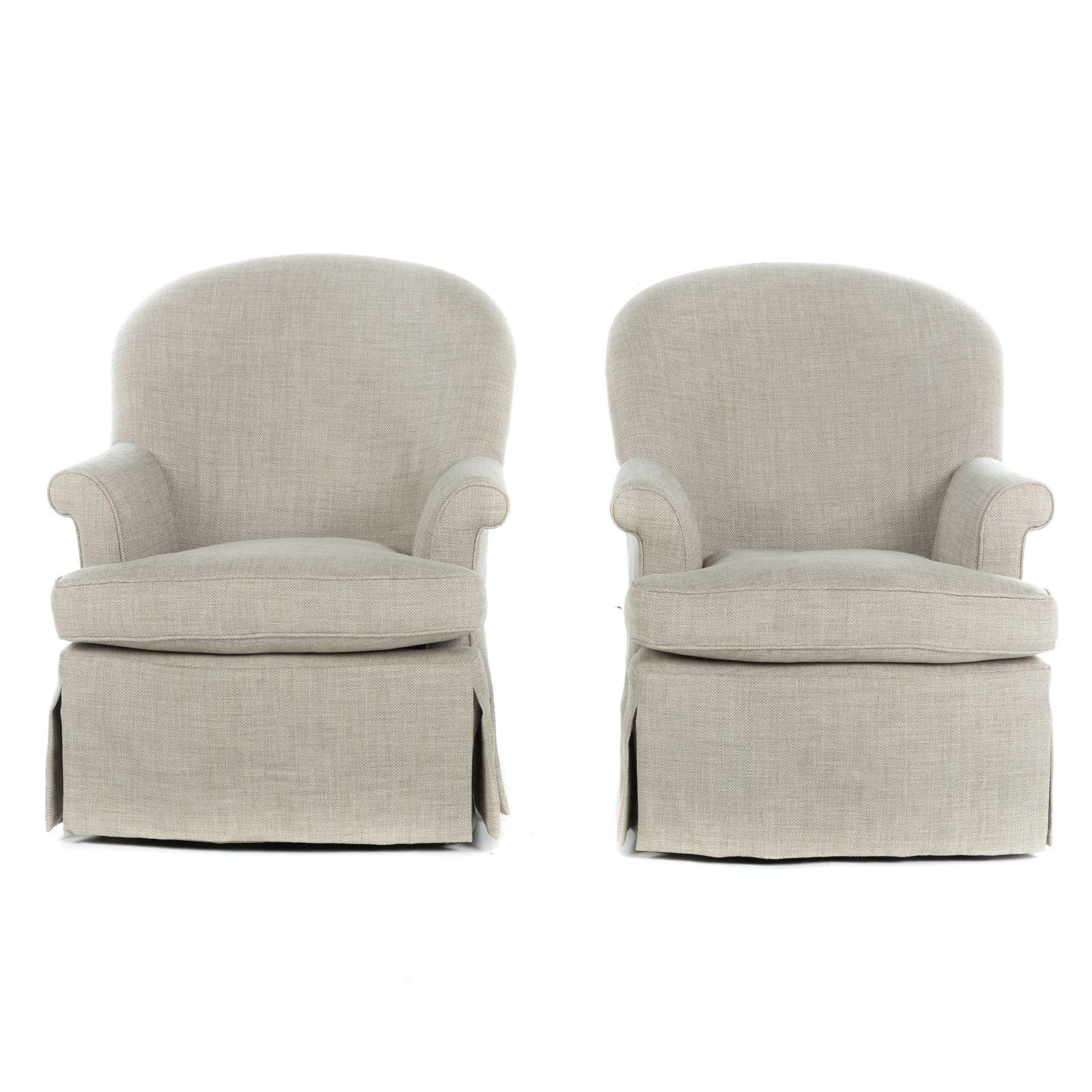 A PAIR OF CONTEMPORARY UPHOLSTERED