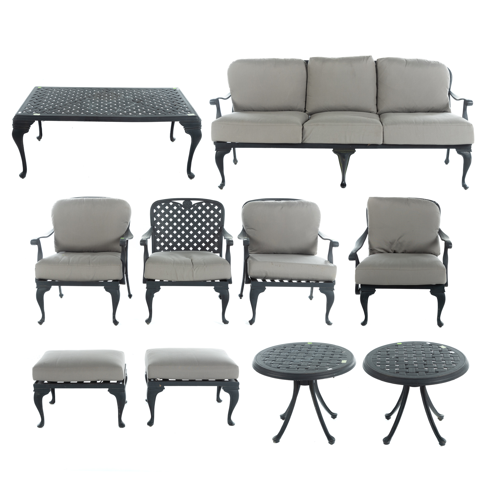 10 PIECES OF SUNBRELLA PATIO FURNITURE