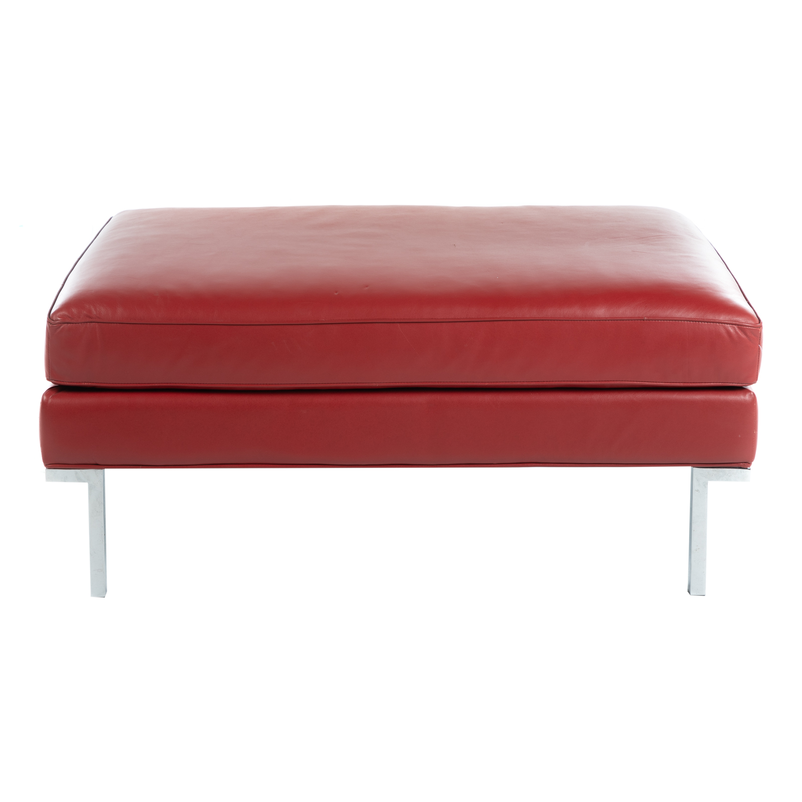 CONTEMPORARY AMERICAN LEATHER OTTOMAN