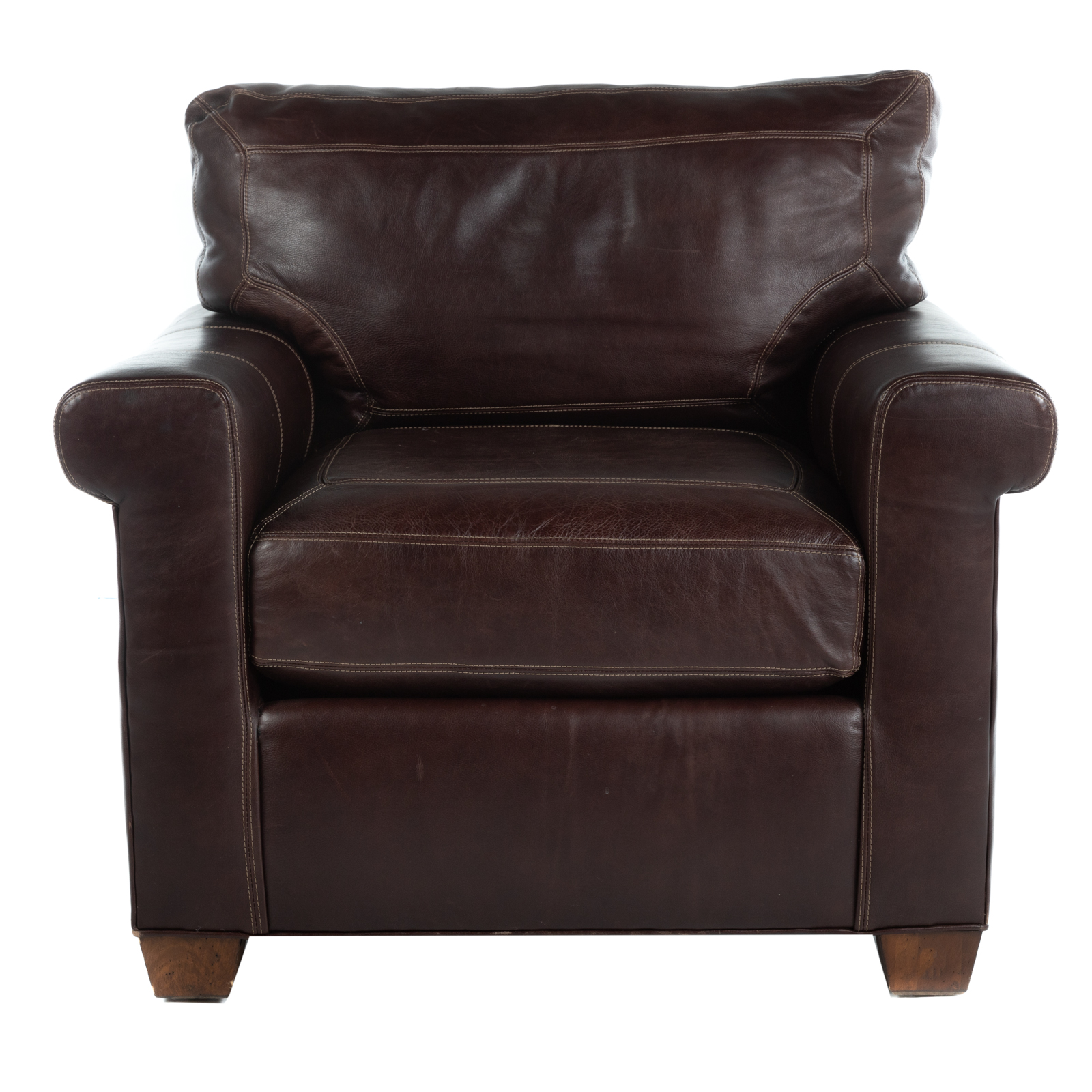 HENREDON LEATHER CLUB CHAIR 20th century;