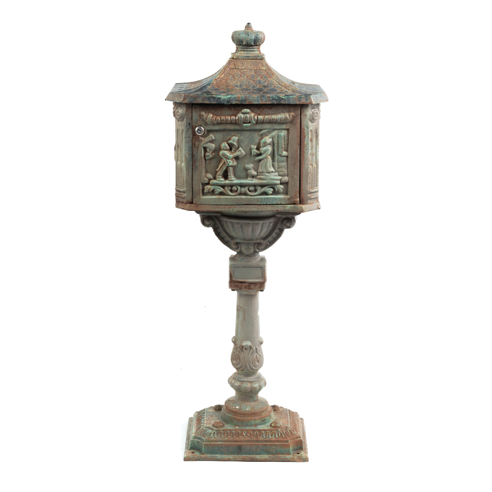 VICTORIAN CAST IRON MAILBOX Circa 36a773