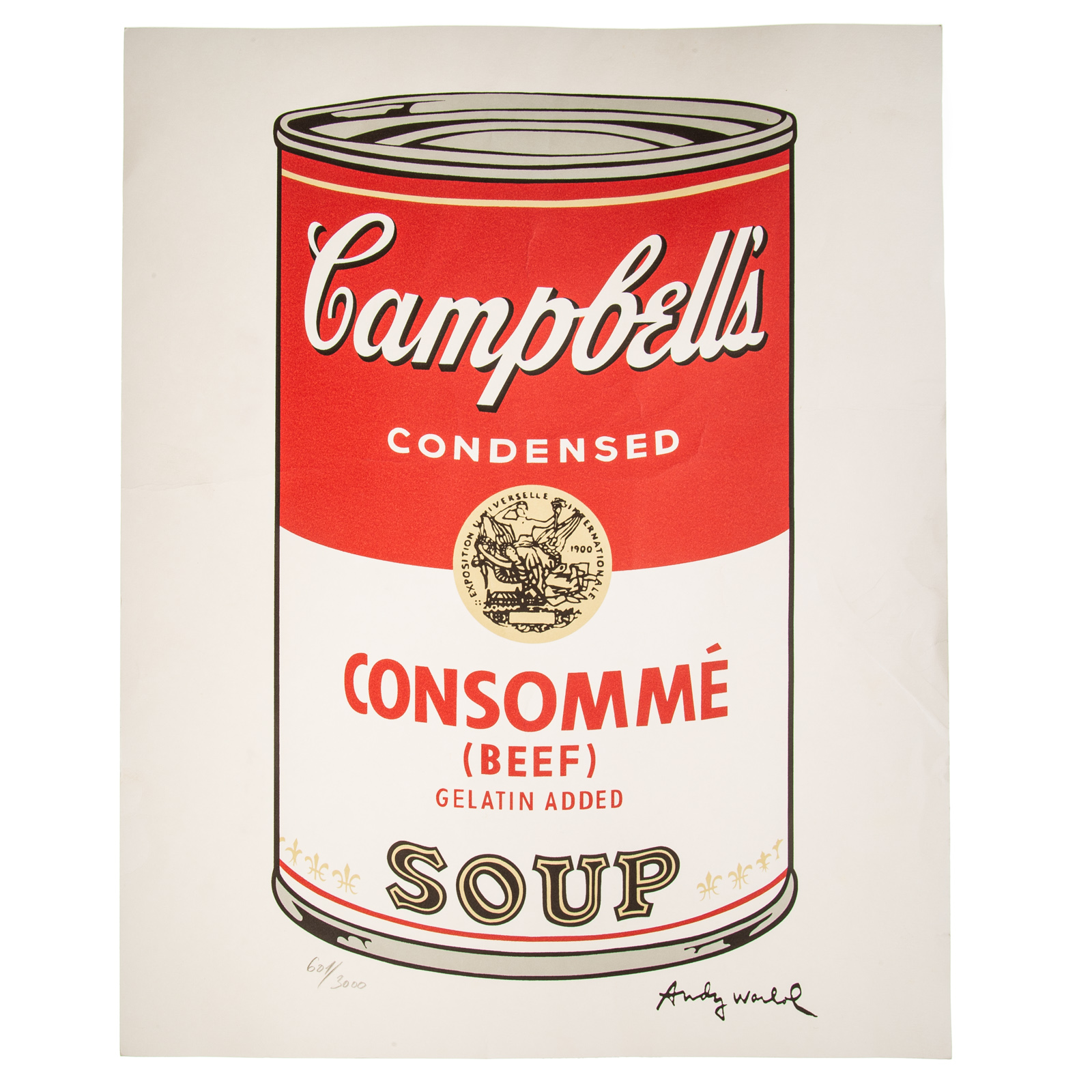 AFTER ANDY WARHOL. CAMPBELL SOUP CONSOMME,
