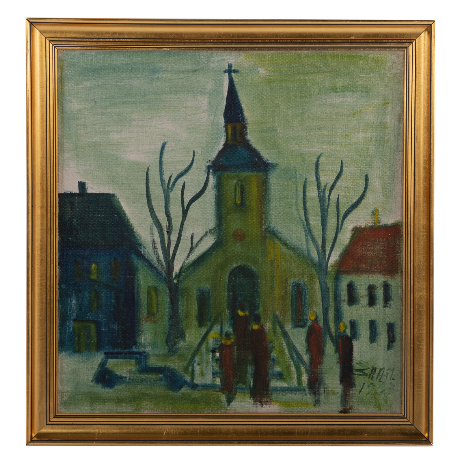 KIRKE CHURCH IN LANDSCAPE OIL 36a7ed