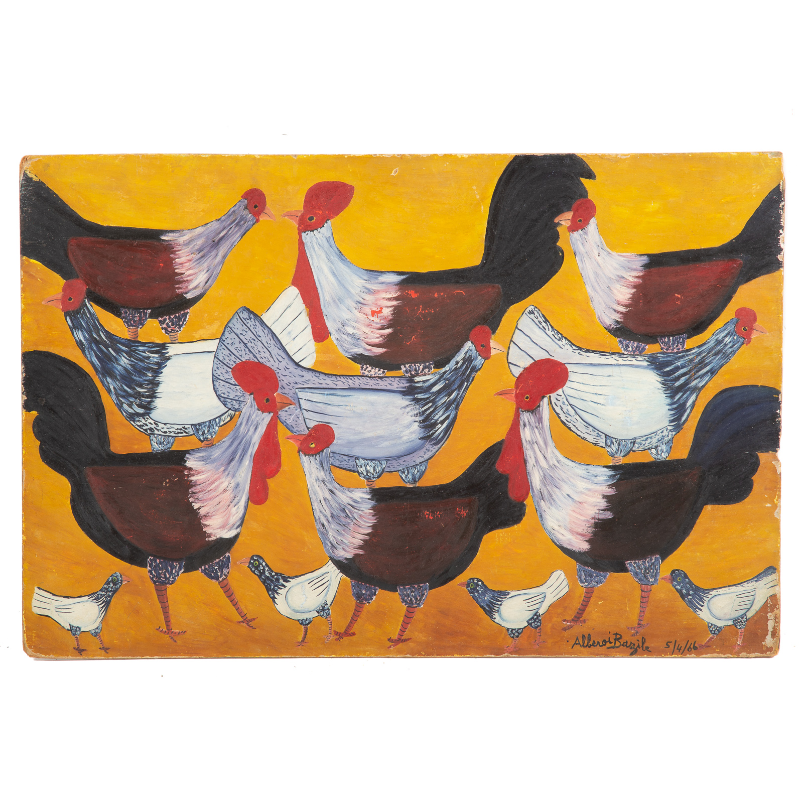 ALBEROI BAZILE. ROOSTERS AND CHICKS,