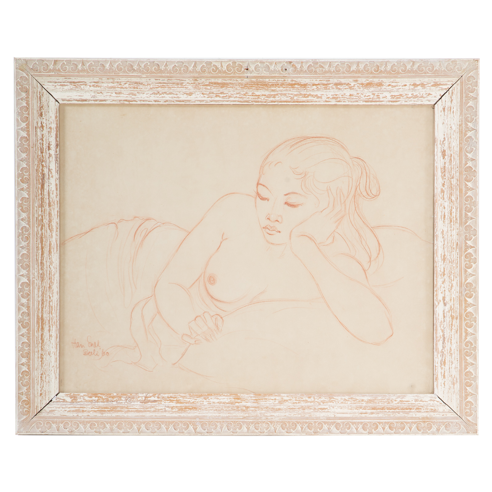 HAN SNEL RECLINING NUDE RED PENCIL 36a81c