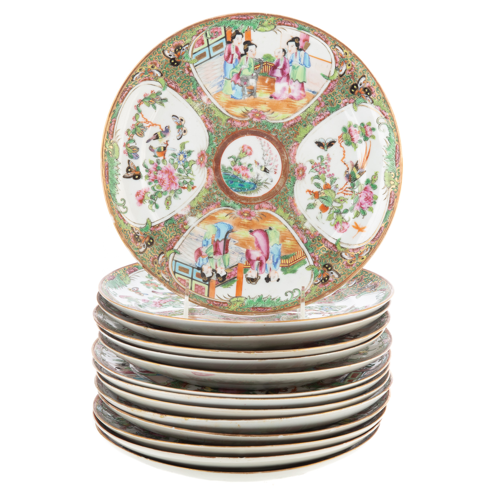 14 ROSE MEDALLION DINNER PLATES 36a83b