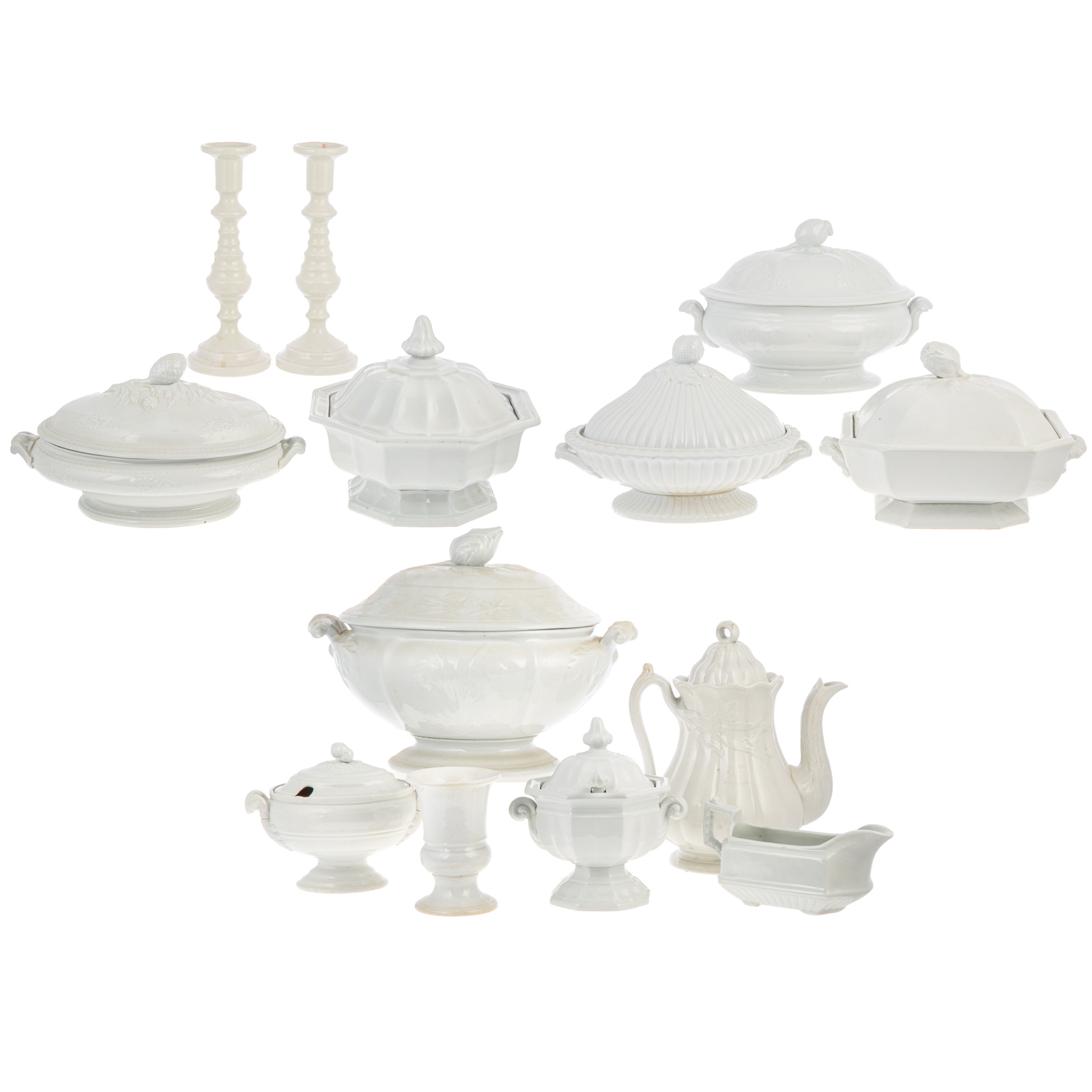 13 PIECES ENGLISH WHITE IRONSTONE 36a867