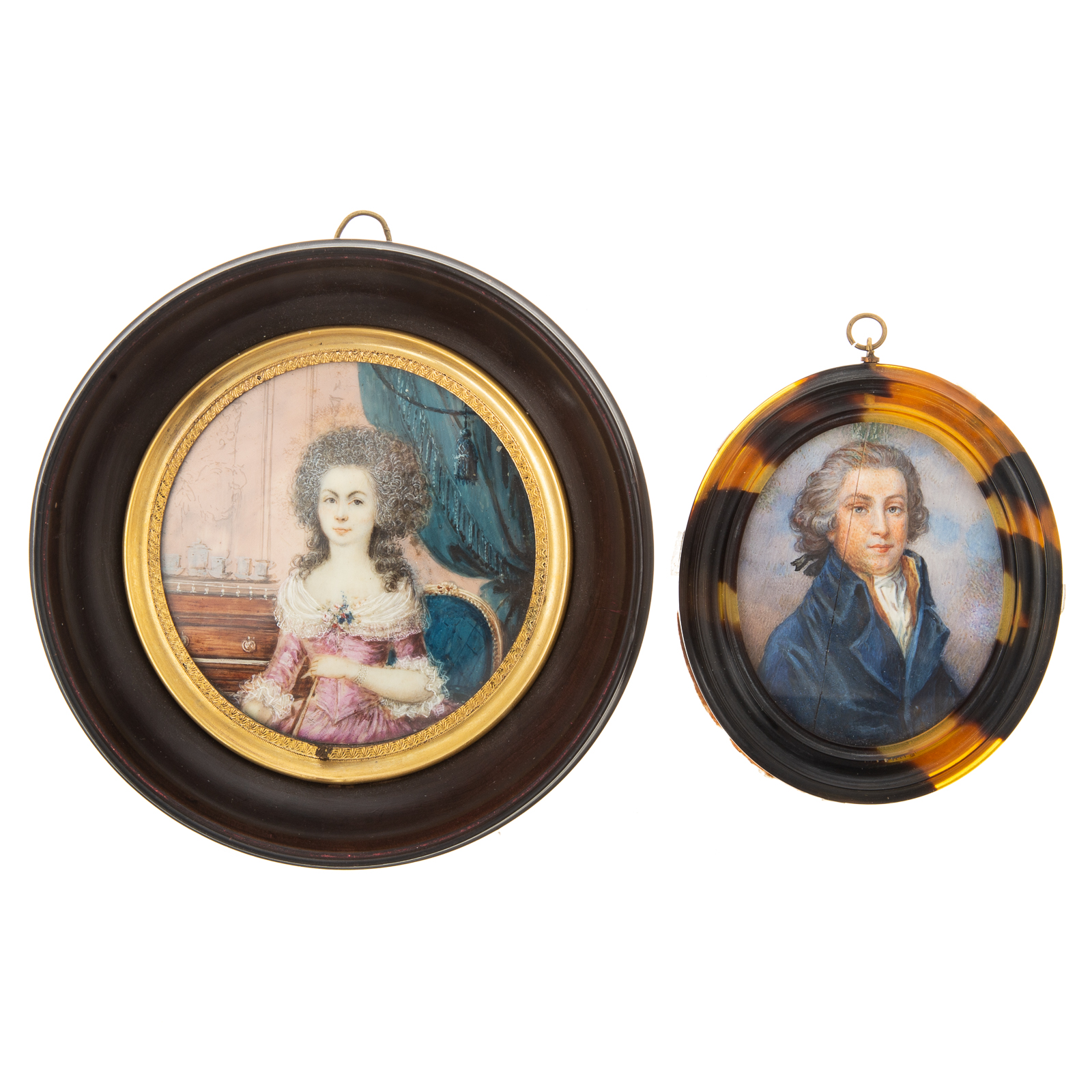 TWO AMERICAN SCHOOL PORTRAIT MINIATURES