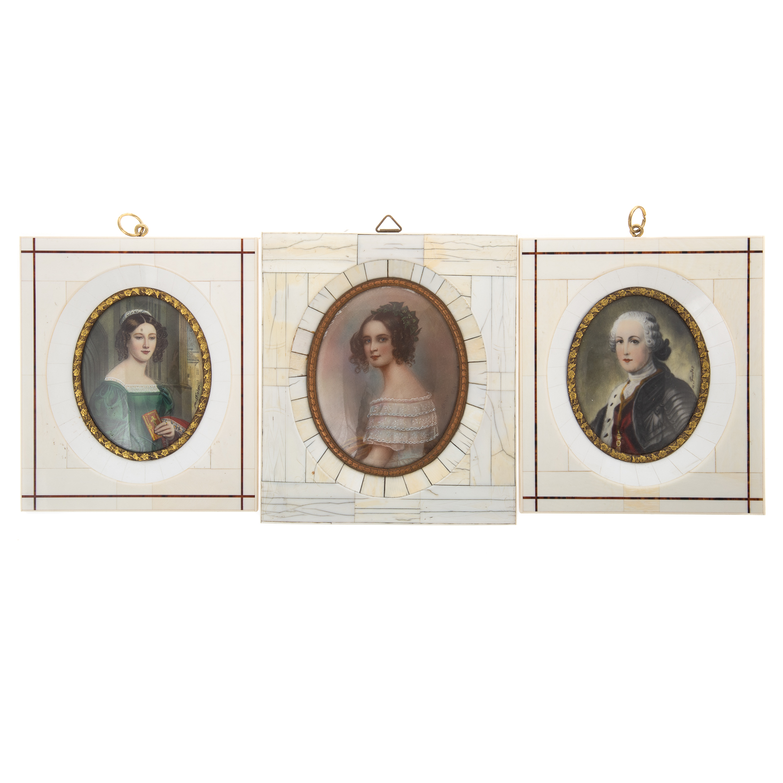 THREE CONTINENTAL PORTRAIT MINIATURES 36a881