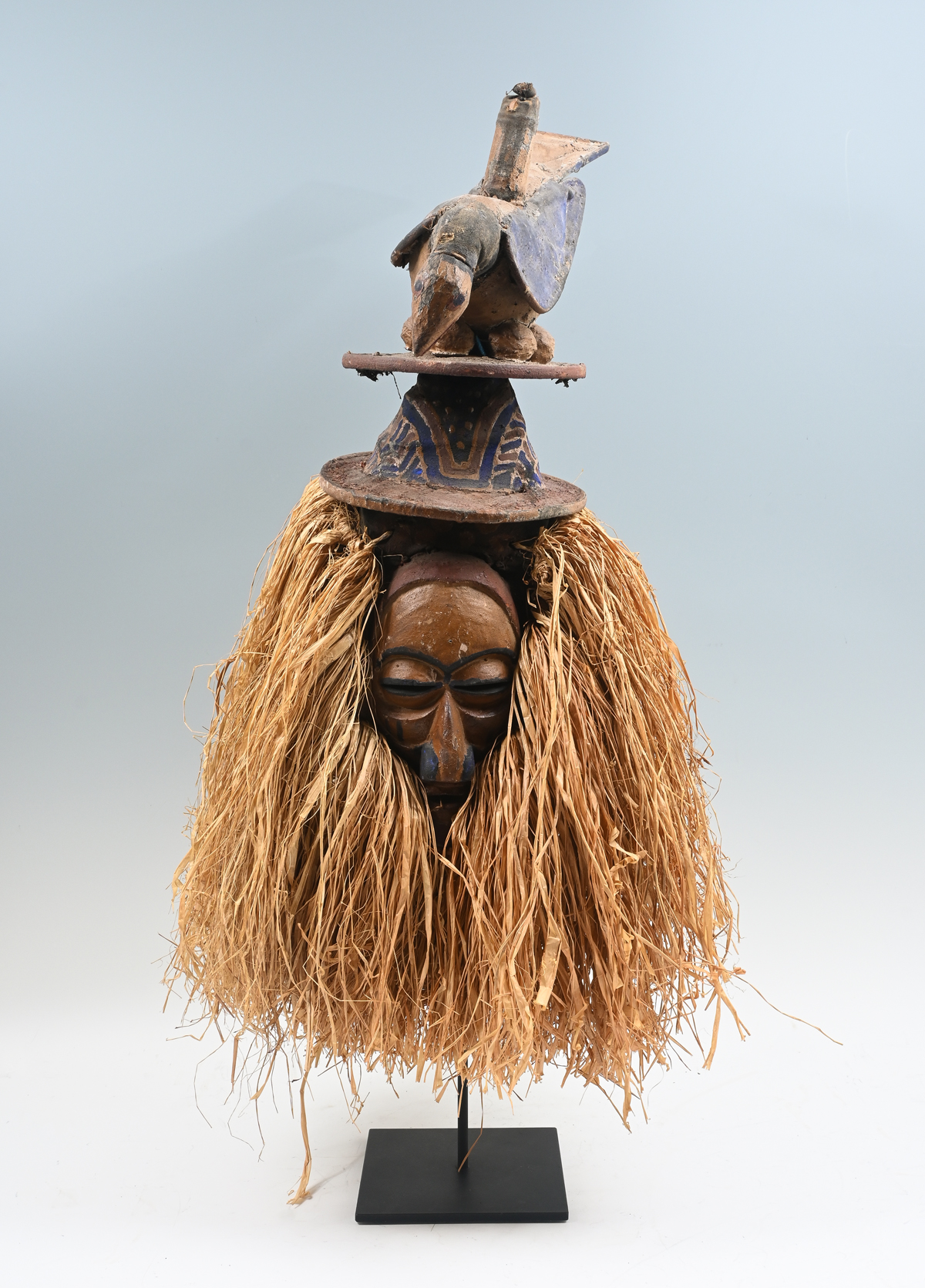 YAKA AFRICAN HELMET MASK WITH STAND  36a8df