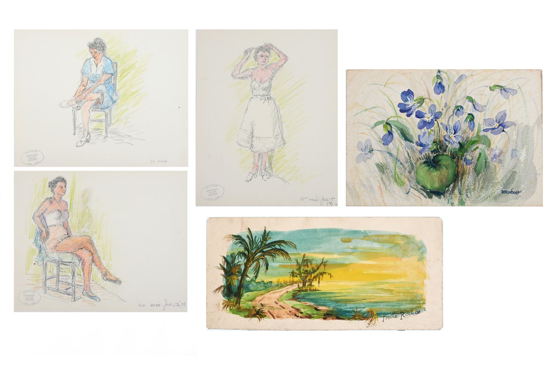 3 WATERCOLOR PAINTINGS 1 KRONDORF  36a91d