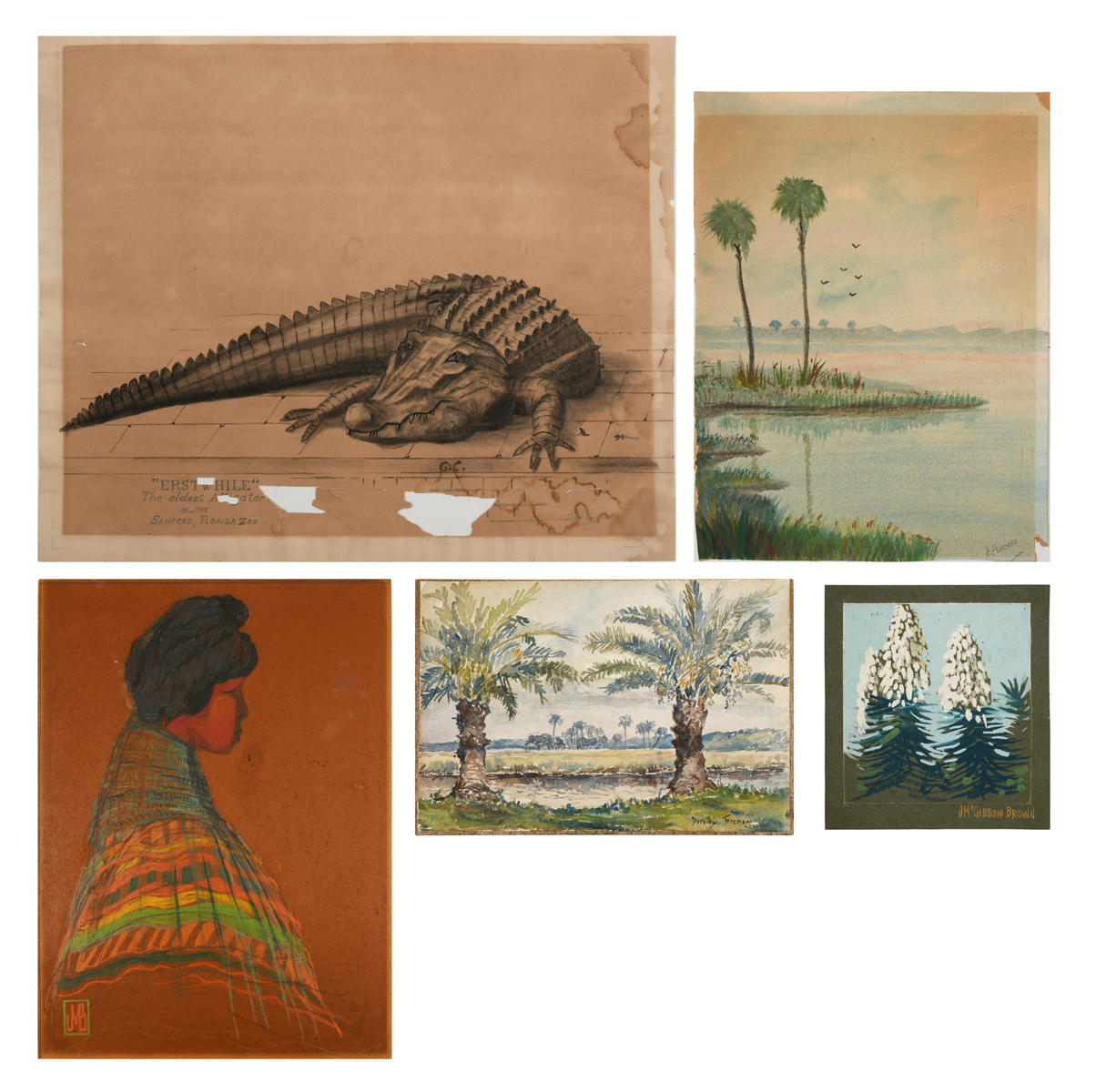 5 PC. FLORIDA PAINTING LOT: 1)