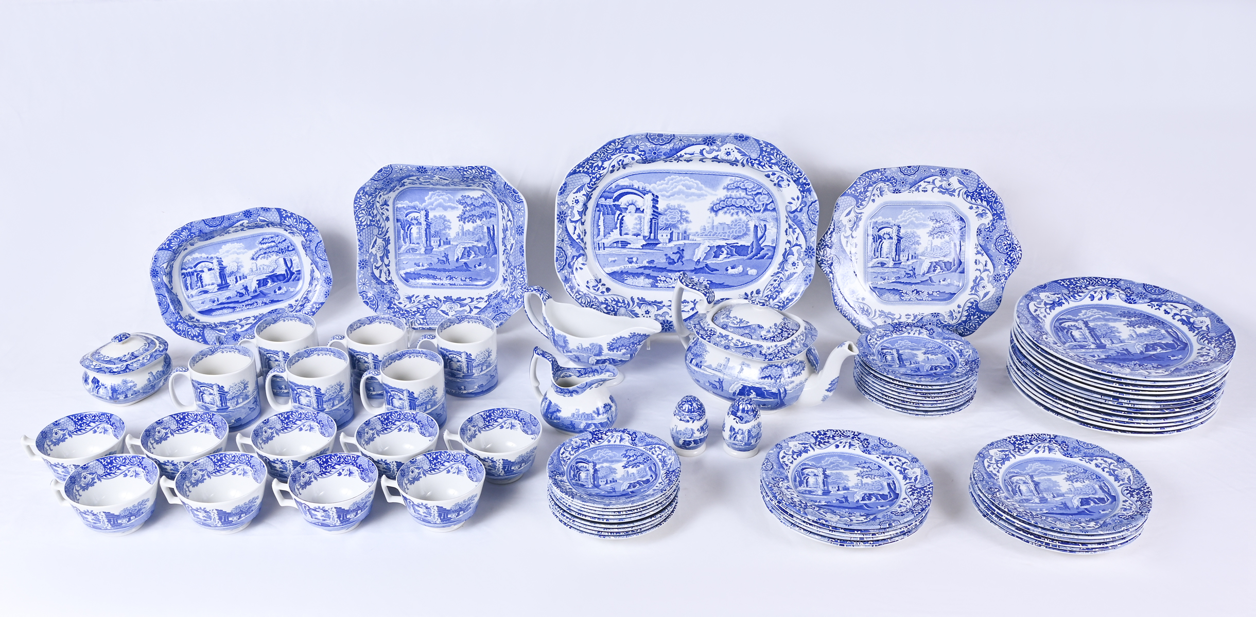 69 PC. SPODE BLUE & WHITE ITALIAN