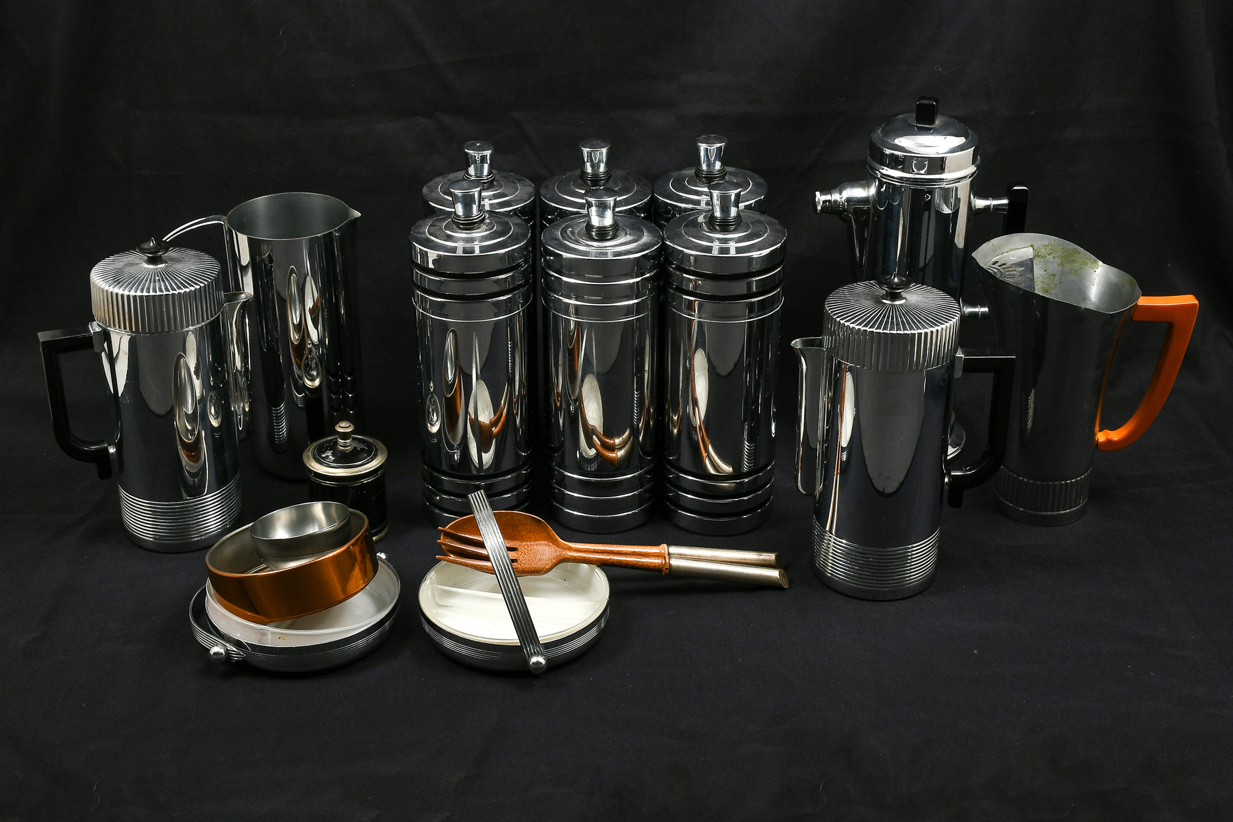 LARGE COLLECTION OF ART DECO CHASE CHROMIUM: