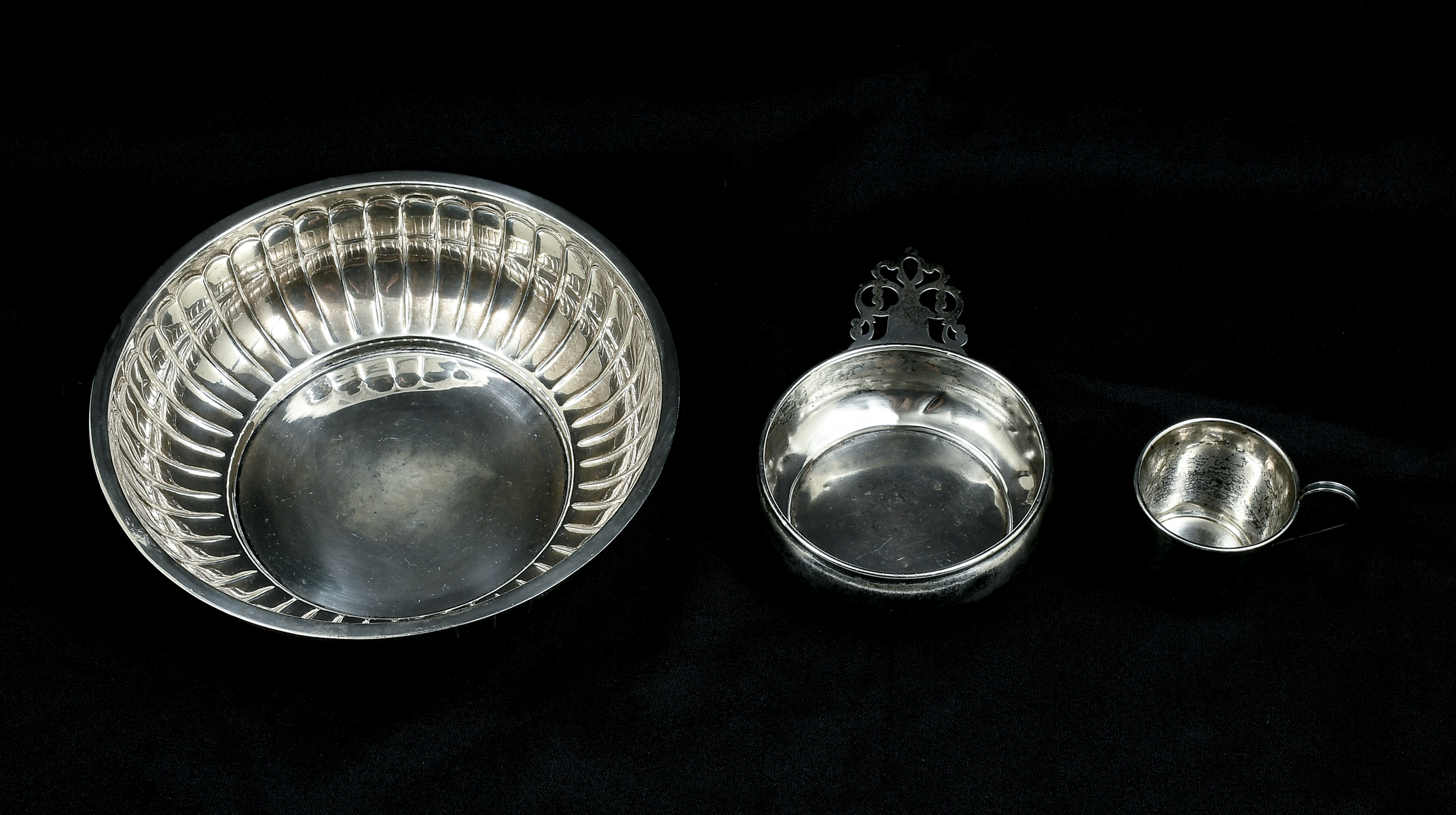 3 PC. STERLING CUP & BOWLS: Approx.