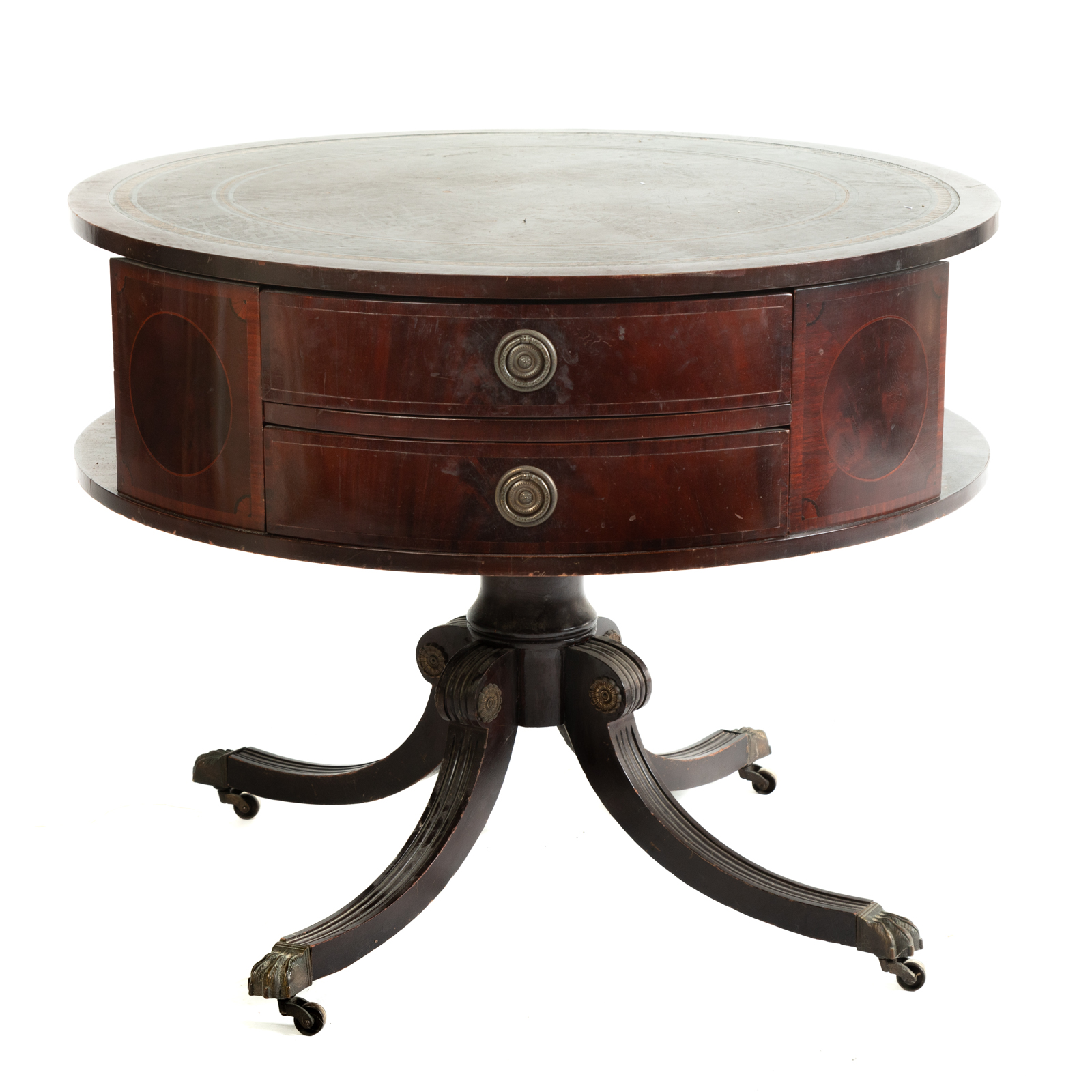 CLASSICAL STYLE LEATHER TOP MAHOGANY