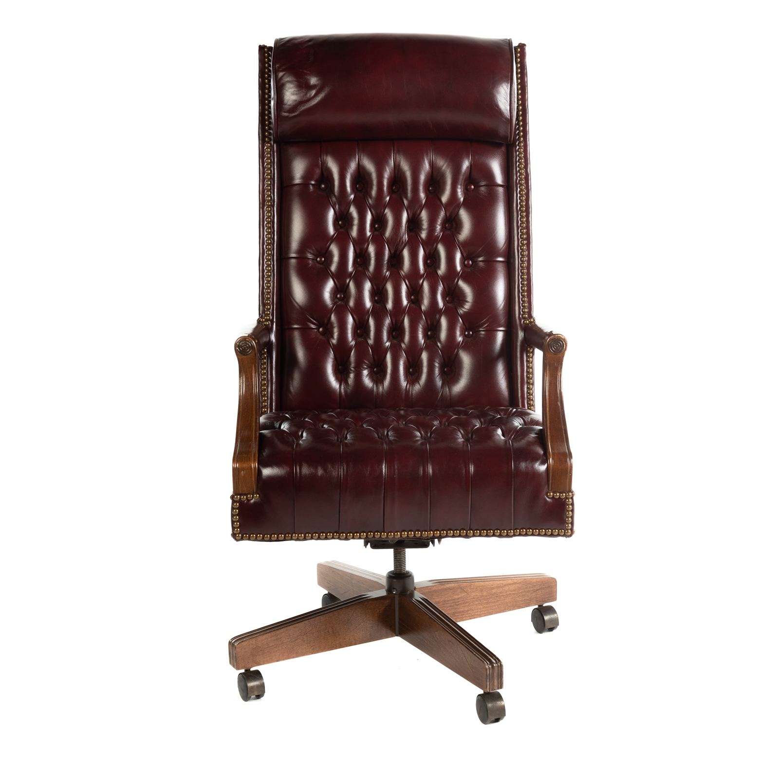 HICKORY CHAIR BURGUNDY LEATHER