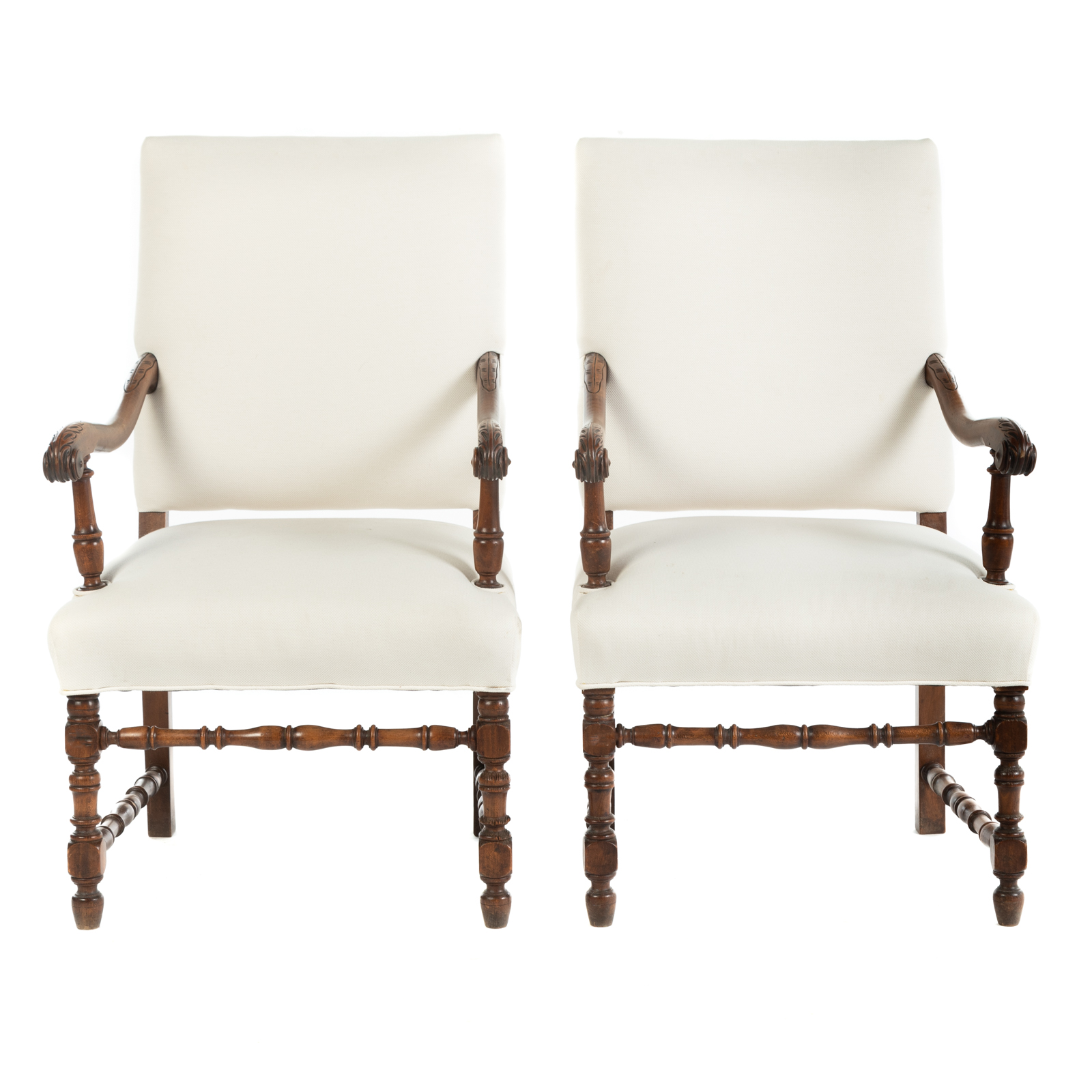 A PAIR OF JACOBEAN UPHOLSTERED 36a9be