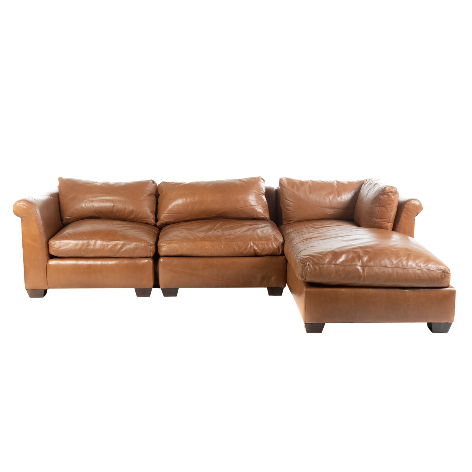 LEE INDUSTRIES LEATHER SOFA WITH