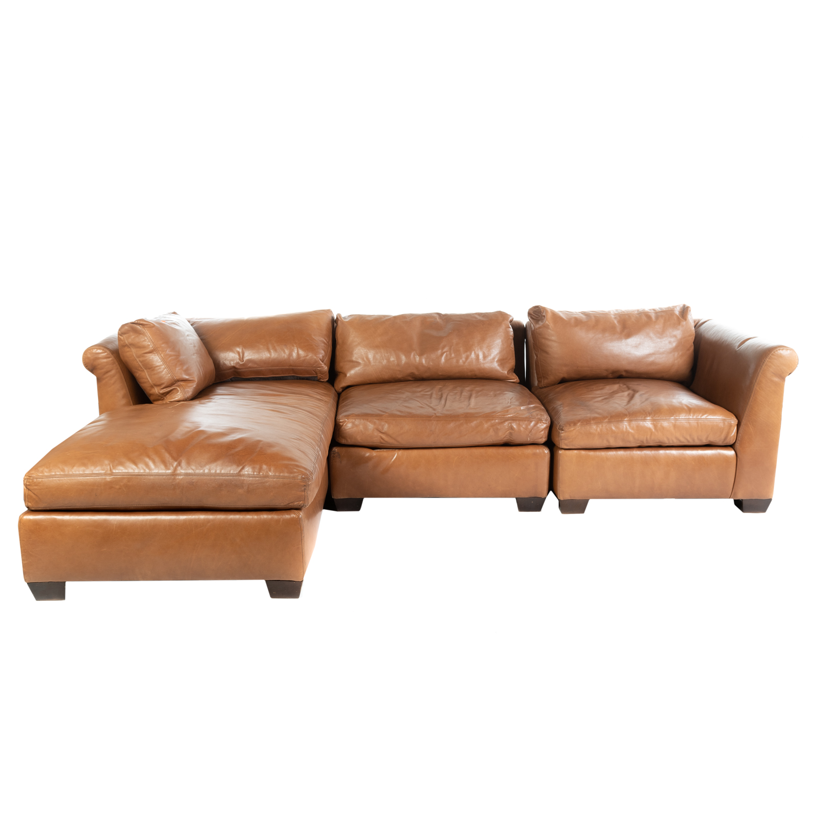 LEE INDUSTRIES LEATHER SOFA WITH