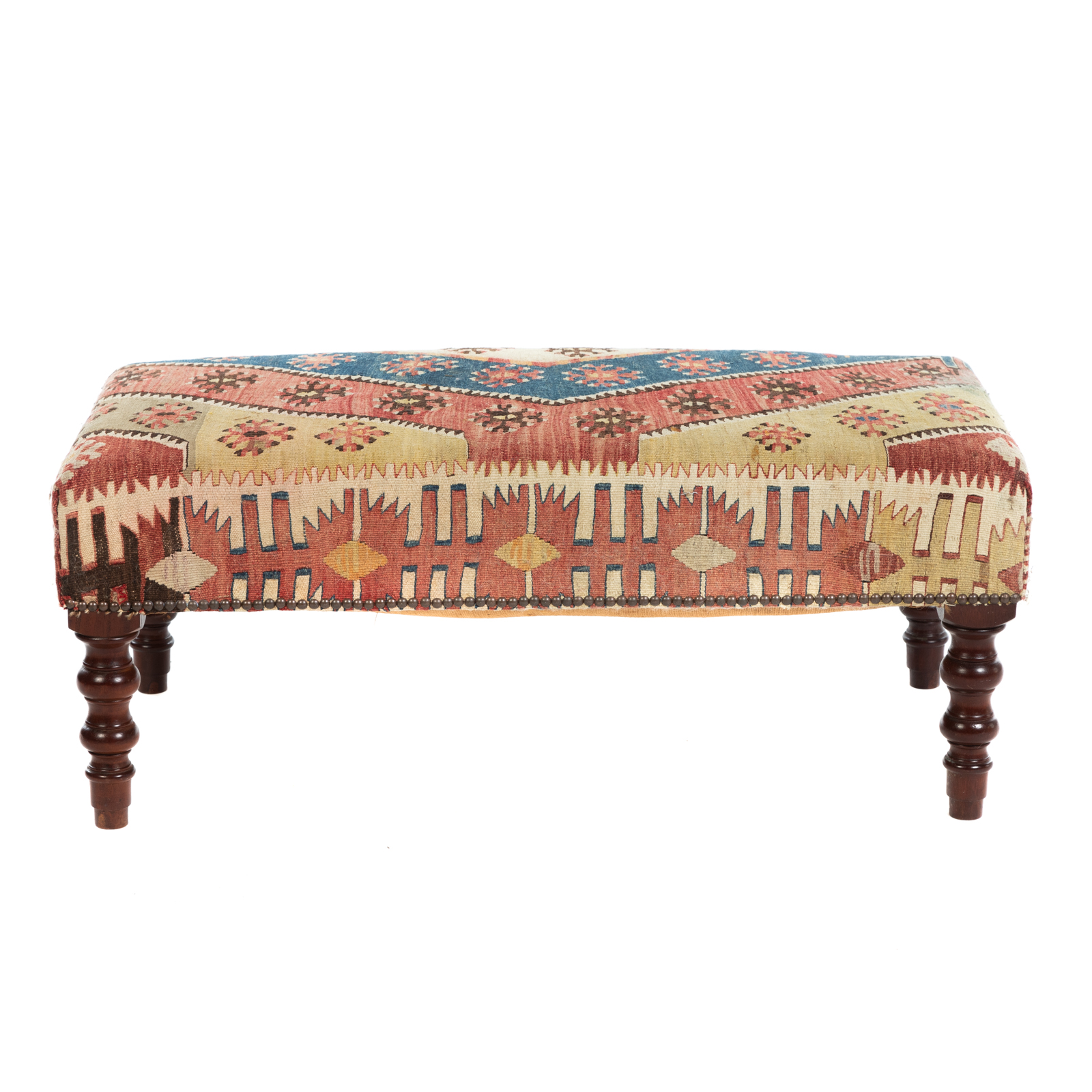 VICTORIAN KILIM UPHOLSTERED BENCH