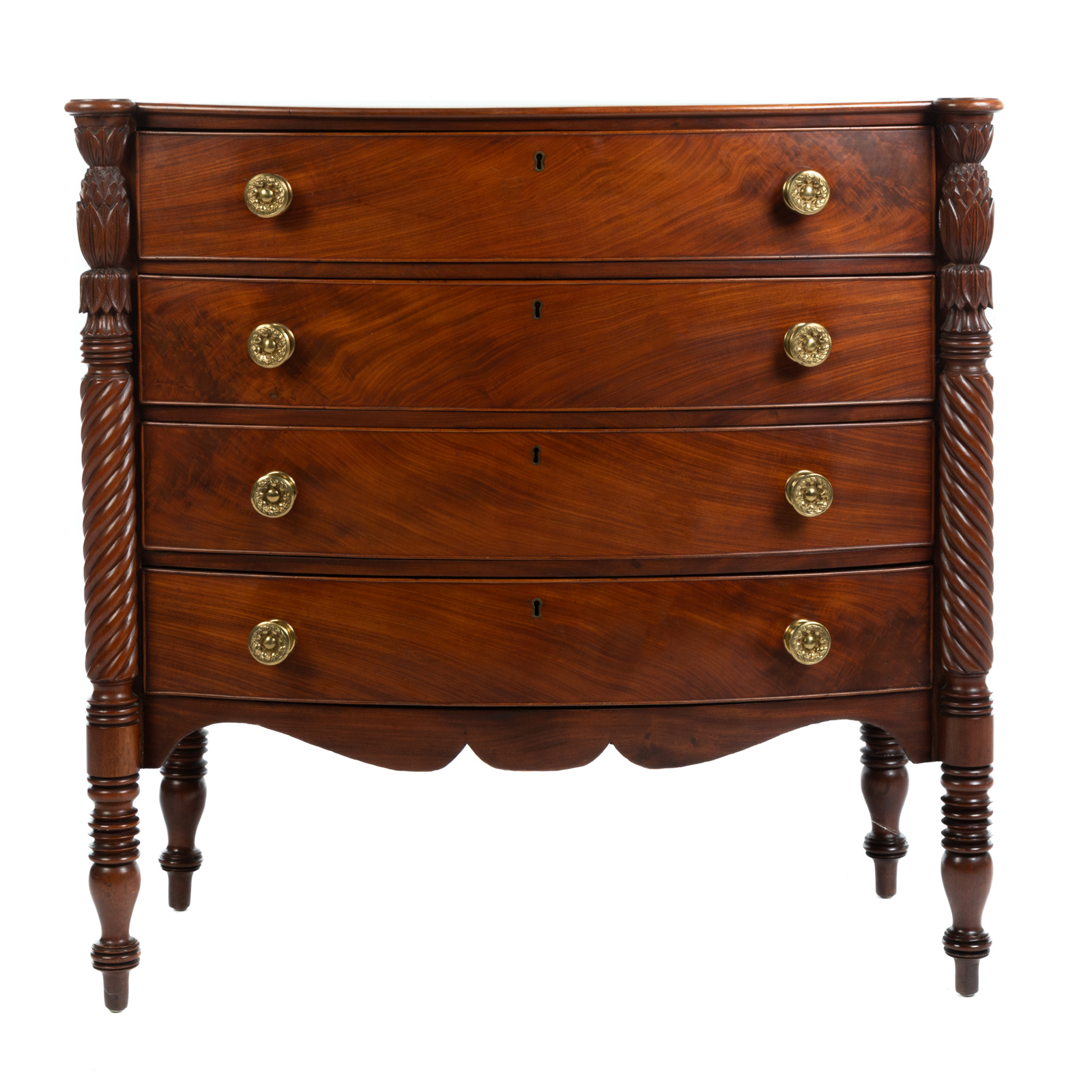 FEDERAL MAHOGANY BOWFRONT CHEST 36a9f4