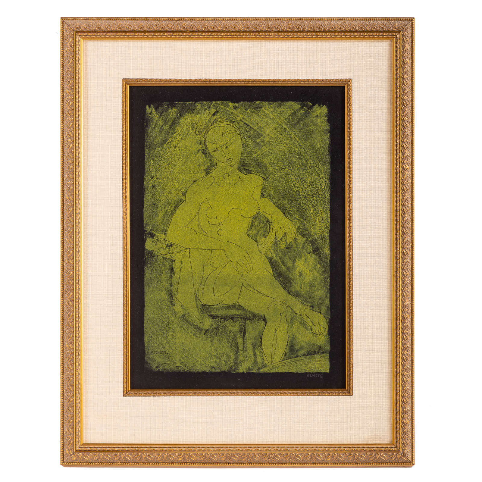 ANDRE LHOTE NUDE IN GREEN LITHOGRAPH 36aa3b