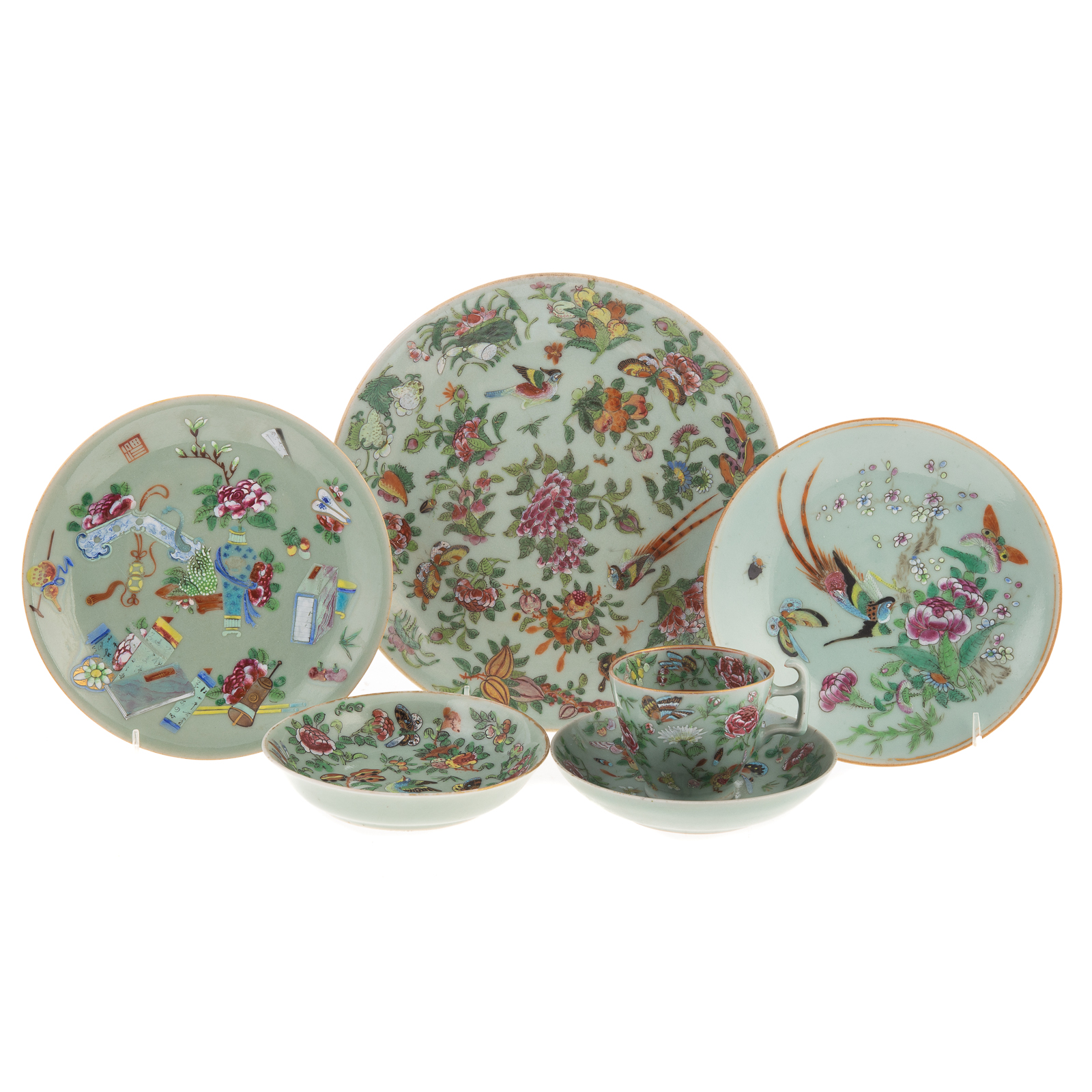 SIX PIECES CHINESE EXPORT FAMILLE 36aab4