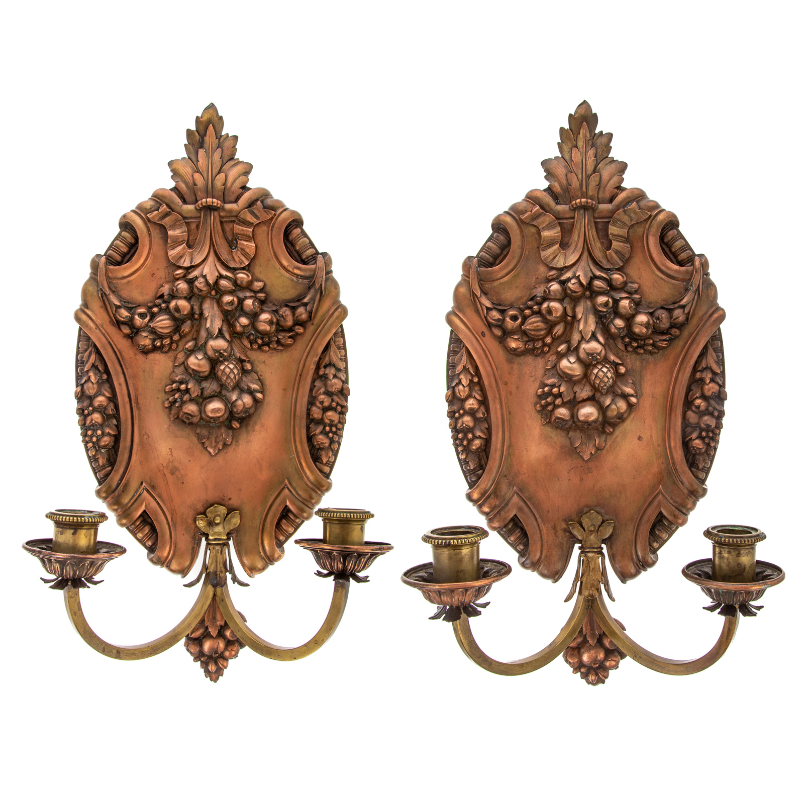 A PAIR OF ROCOCO STYLE COPPER BRASS 36aabe