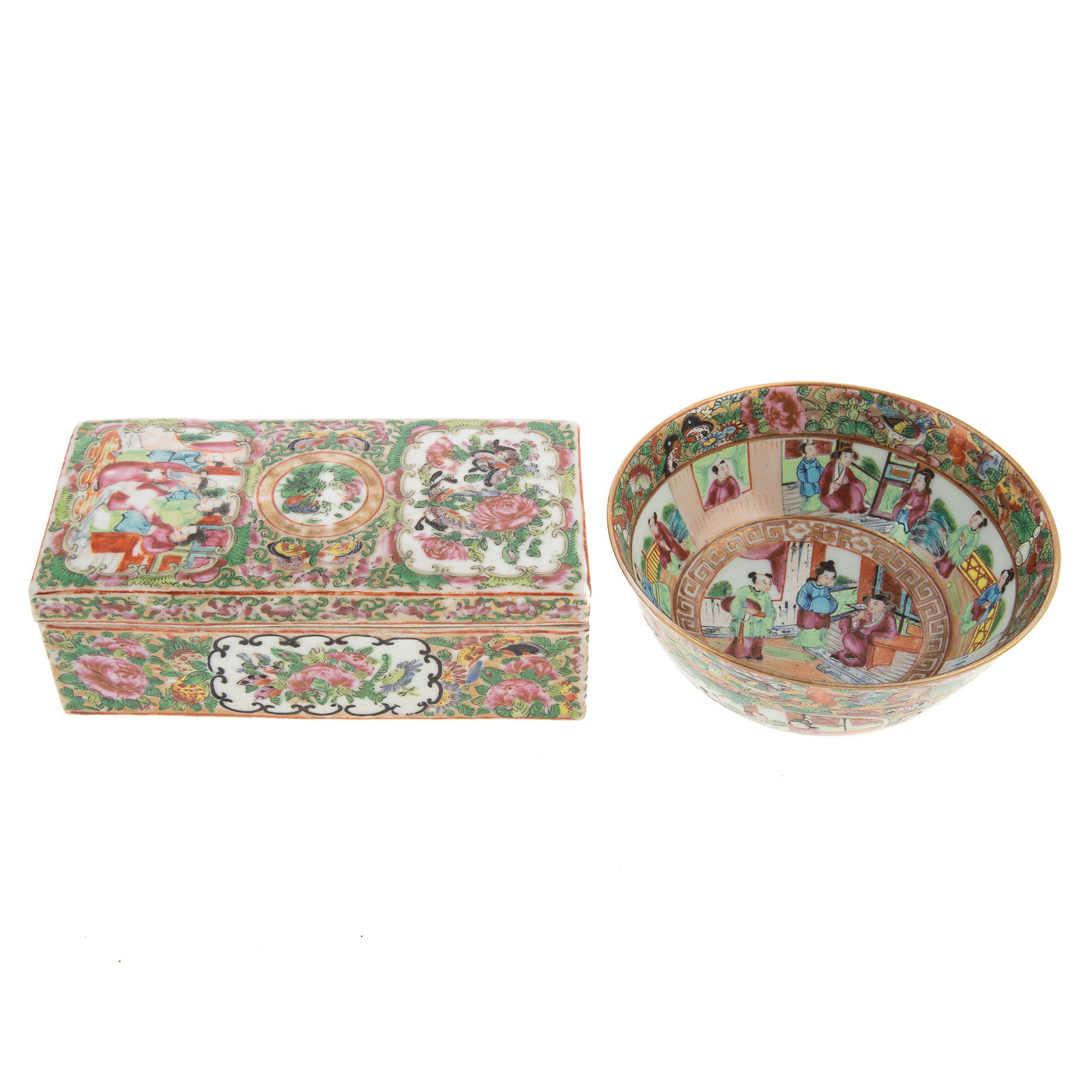 CHINESE EXPORT ROSE MEDALLION BOX 36aaba