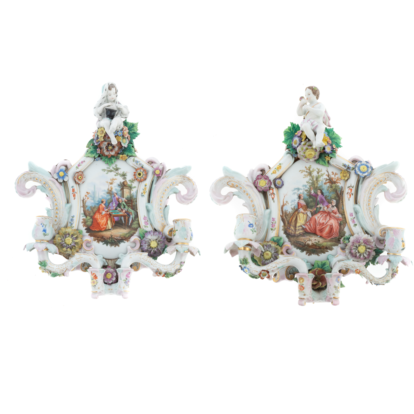 A PAIR OF MEISSEN STYLE PORCELAIN 36aac6