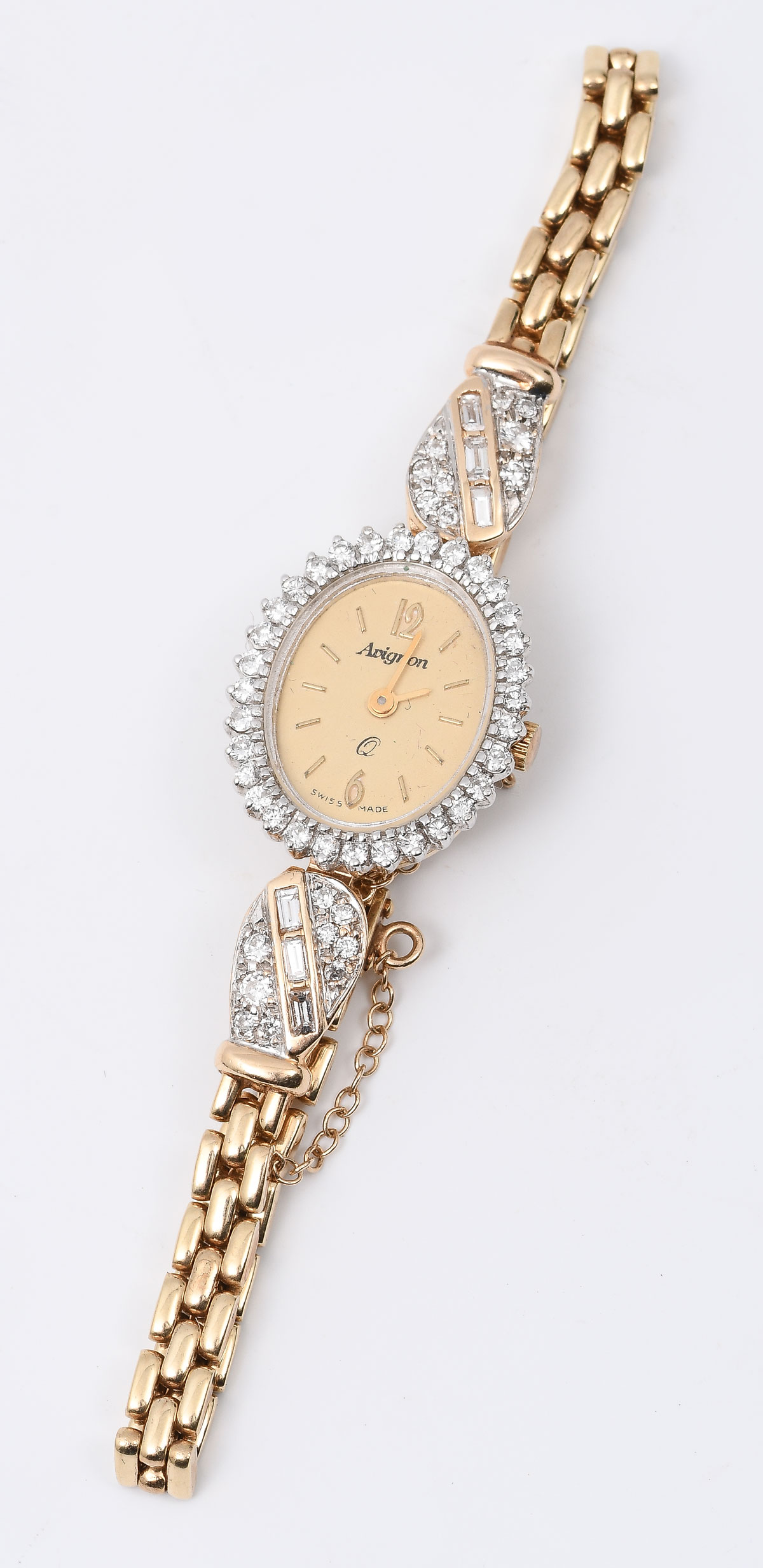 LADIES 14K & DIAMOND WRISTWATCH: