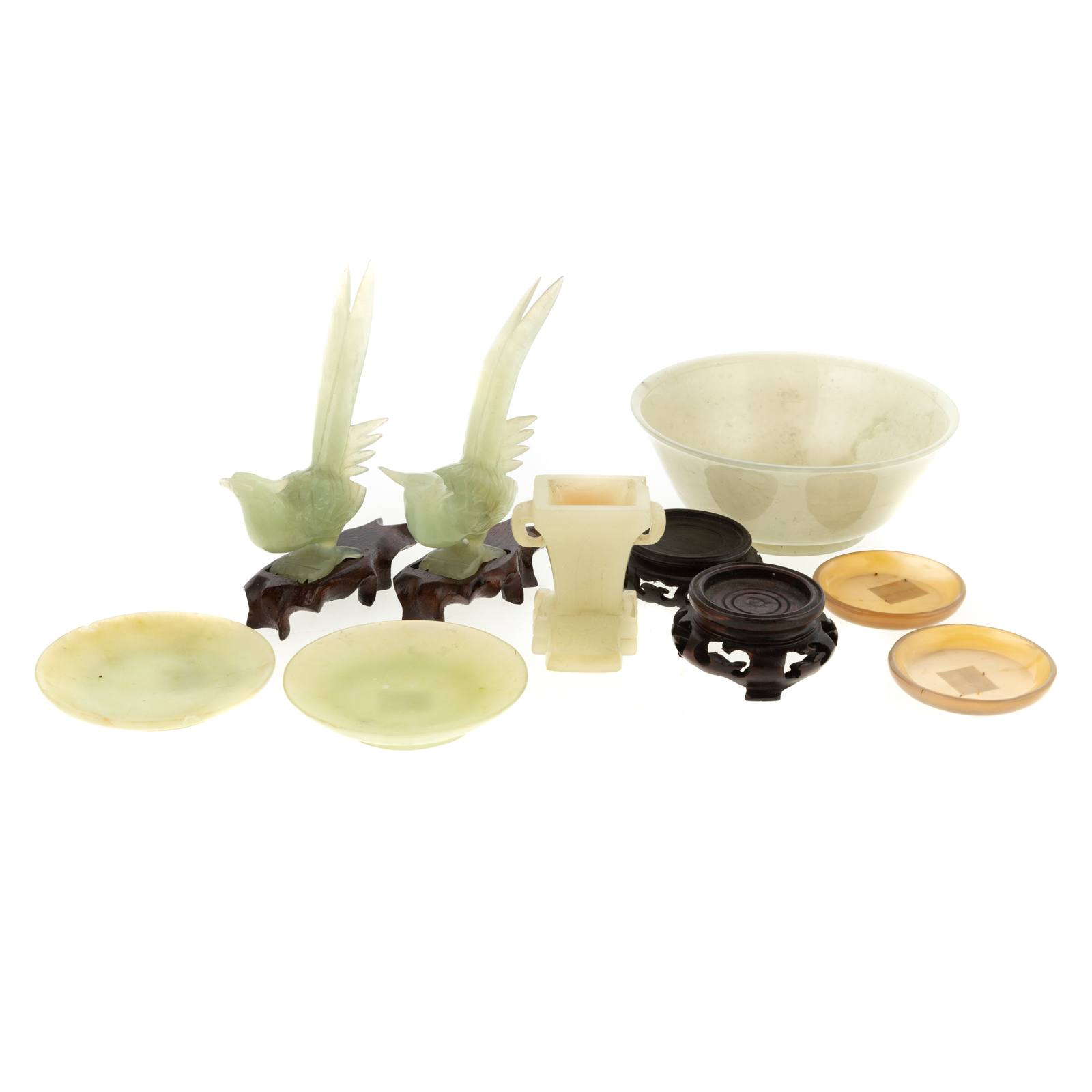 EIGHT ASSORTED CHINESE CARVED JADE