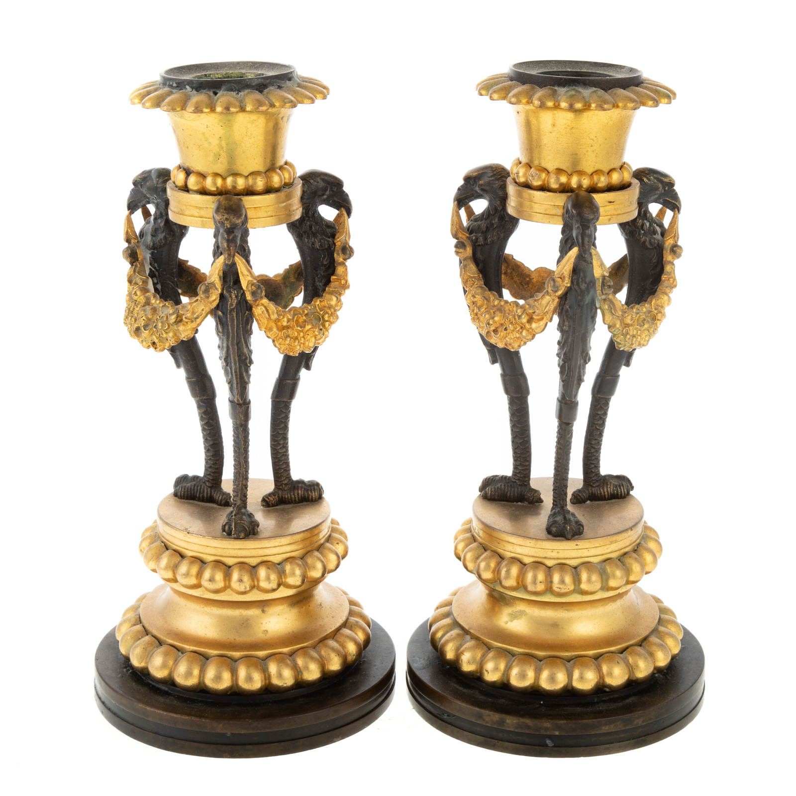 A PAIR OF FRENCH EMPIRE BRONZE
