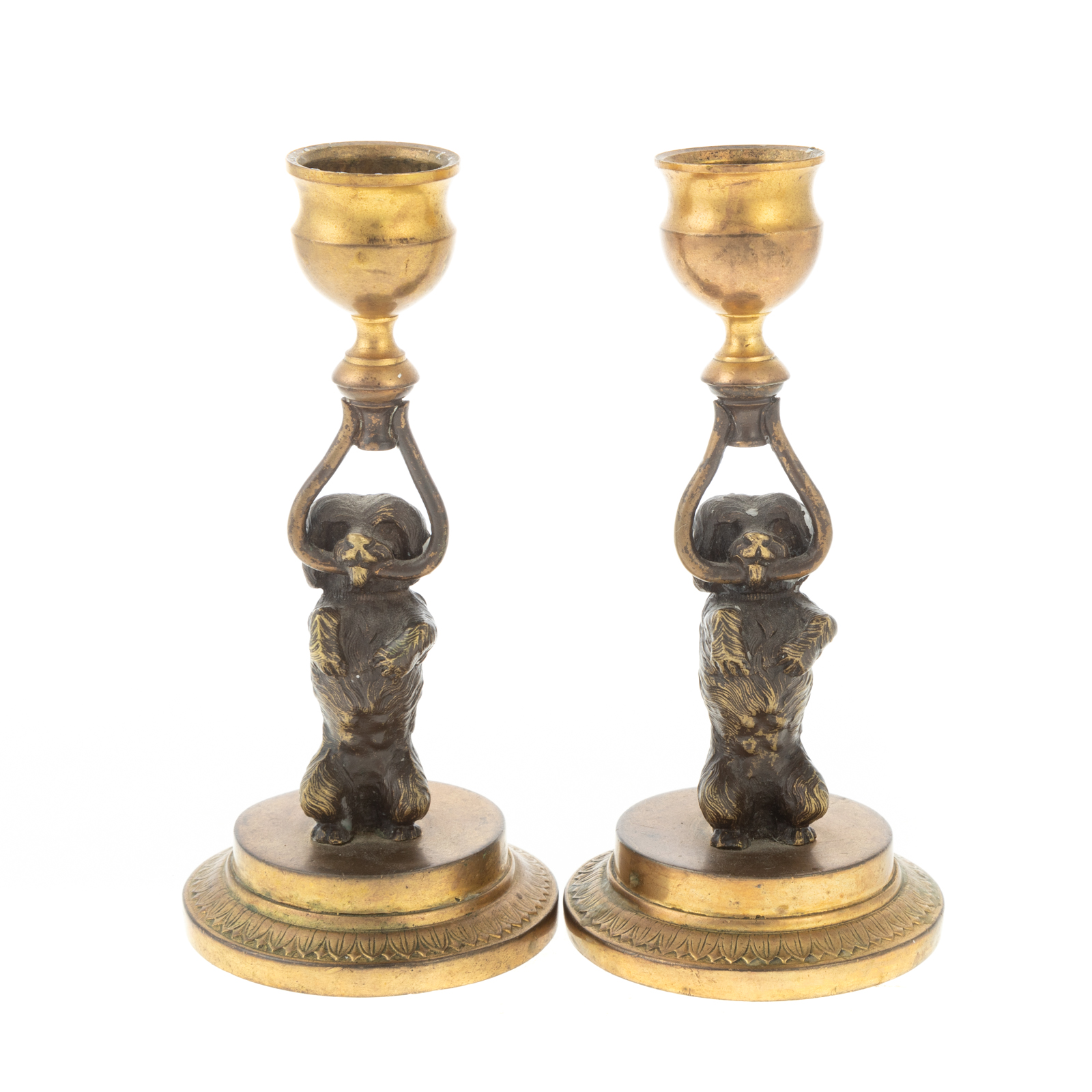 A PAIR OF CONTINENTAL BRONZE FIGURAL