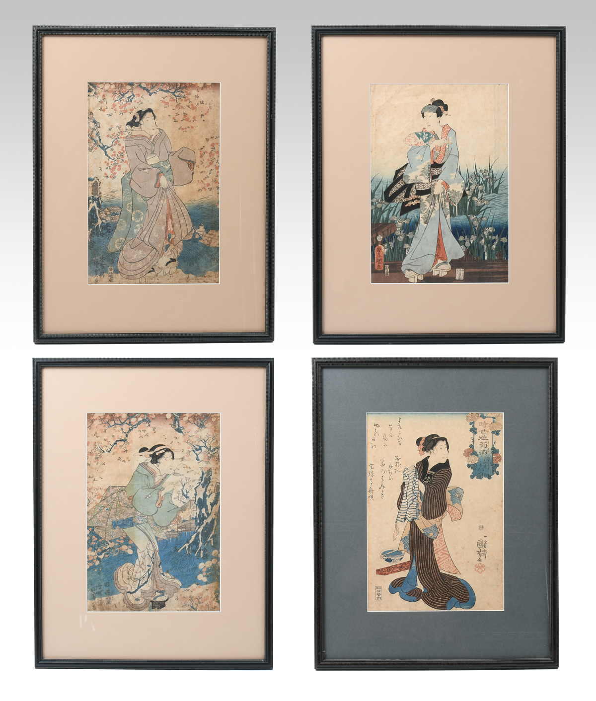 4 PC JAPANESE WOODBLOCK PRINT 36ab3d