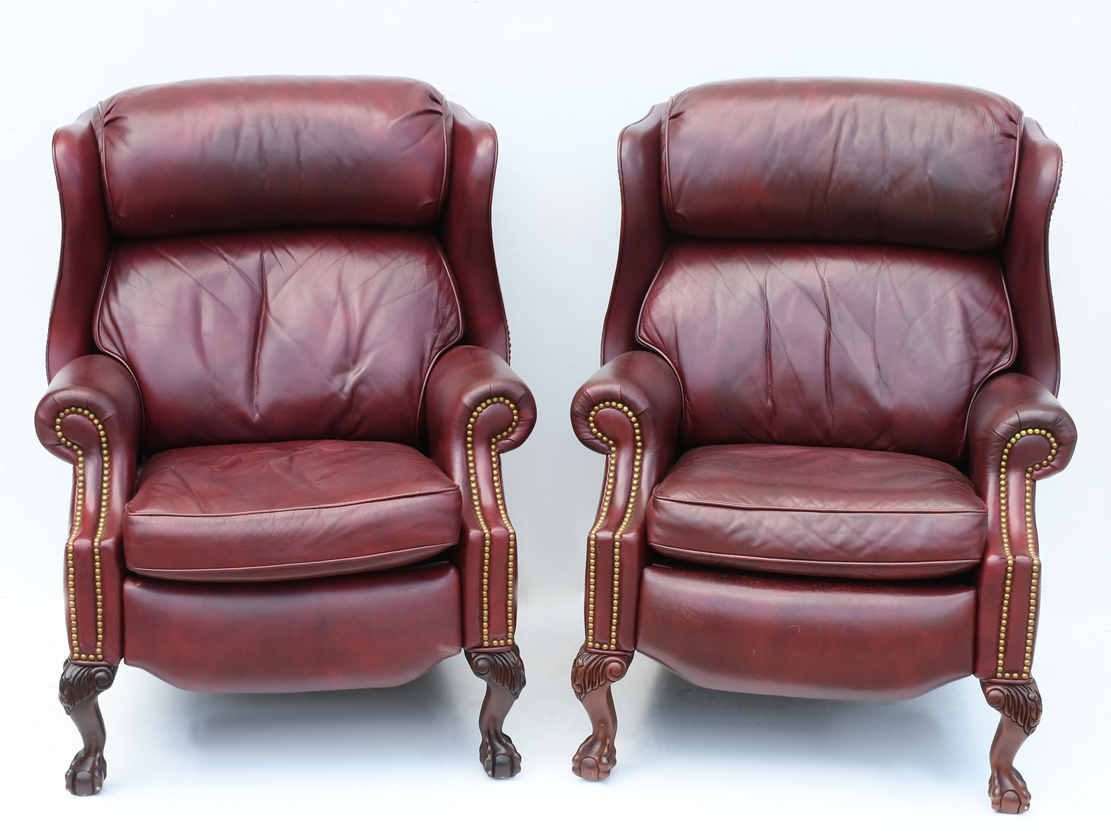 PAIR LEATHER ROBB & STUCKY WINGBACK