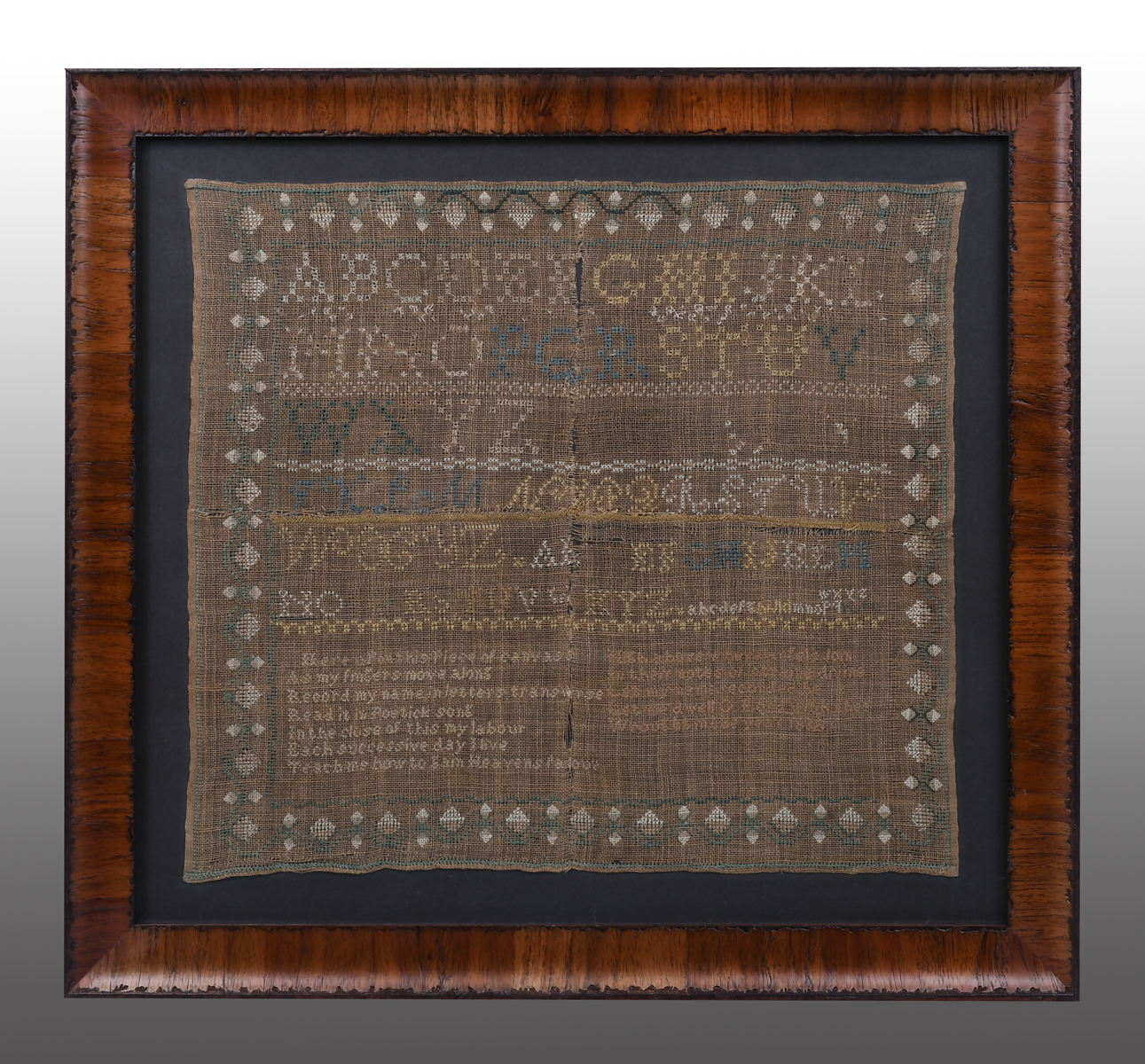 RARE 1822 SCOTTISH SAMPLER: Framed