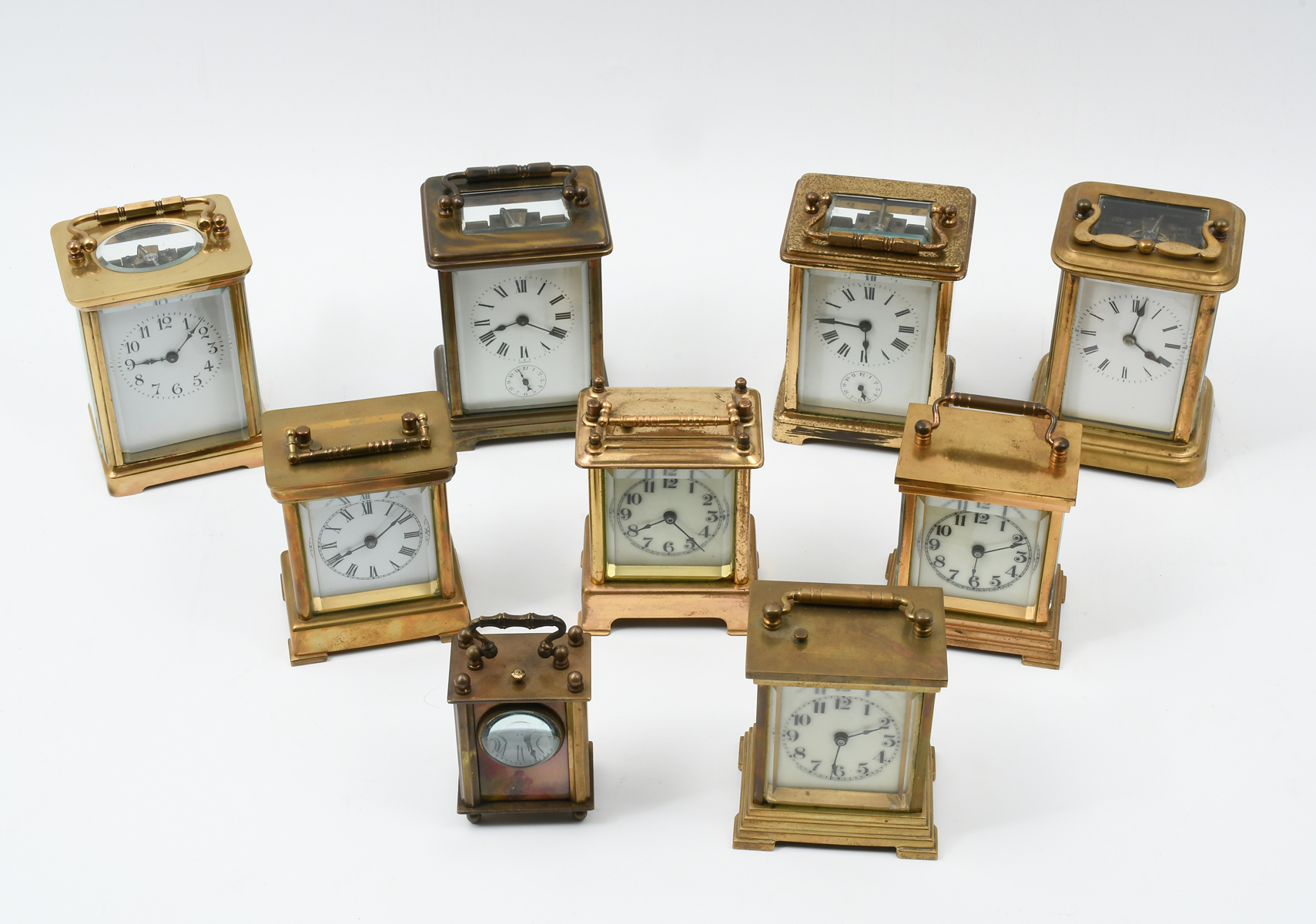 9 PC. CARRIAGE CLOCK COLLECTION: Including;