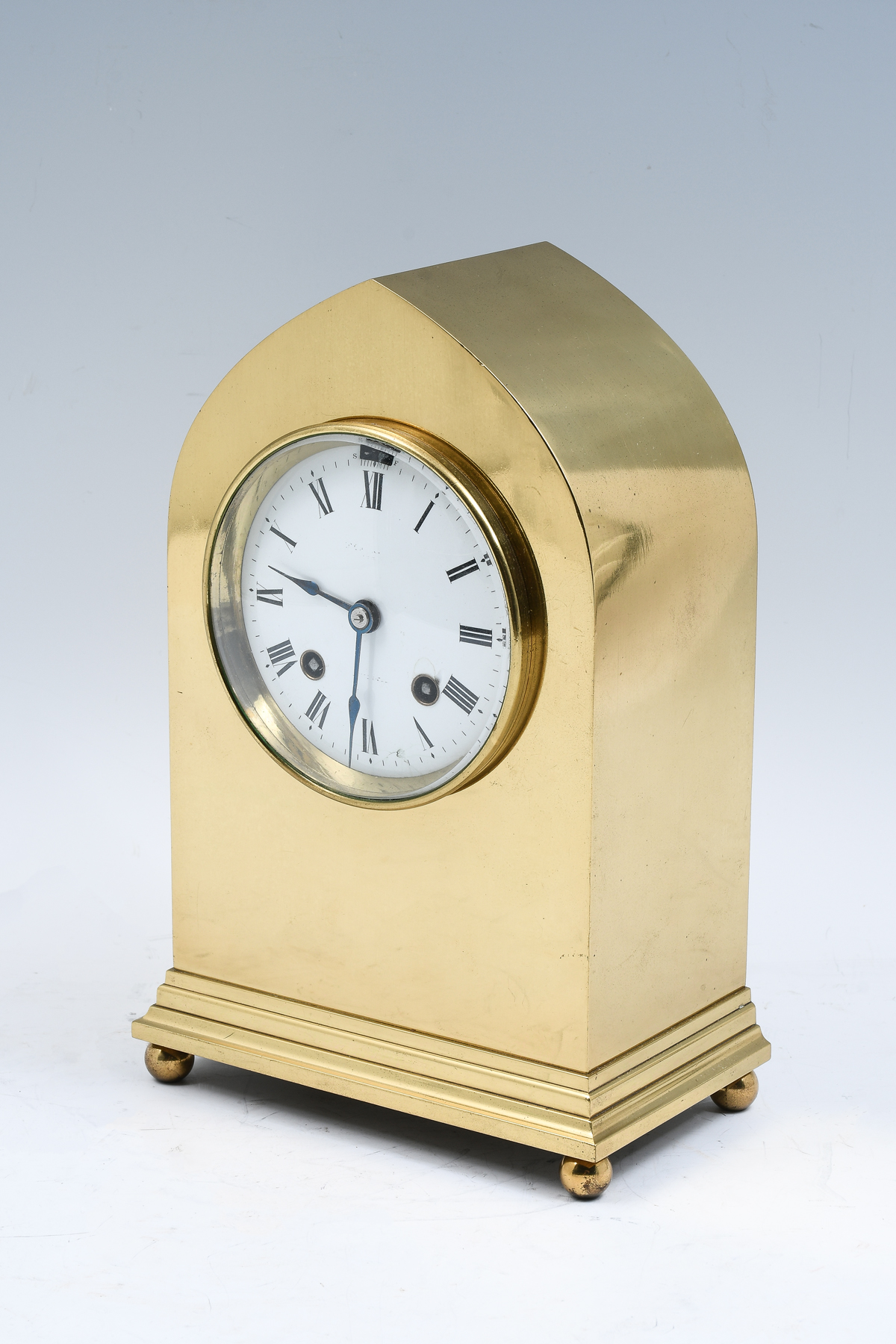 CHELSEA BRASS GOTHIC CLOCK: A mid 20th