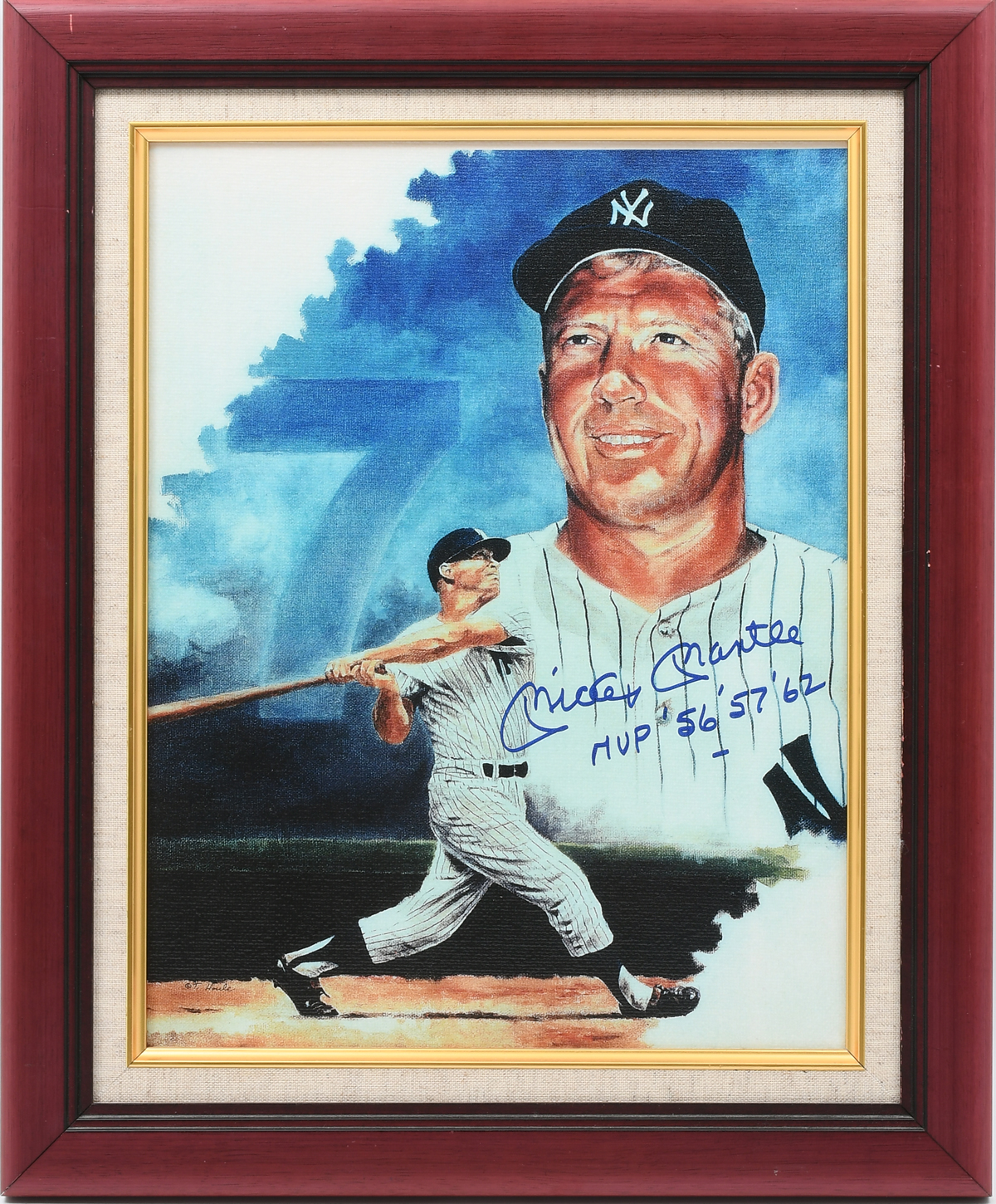 MICKEY MANTLE SIGNED GICLEE ON