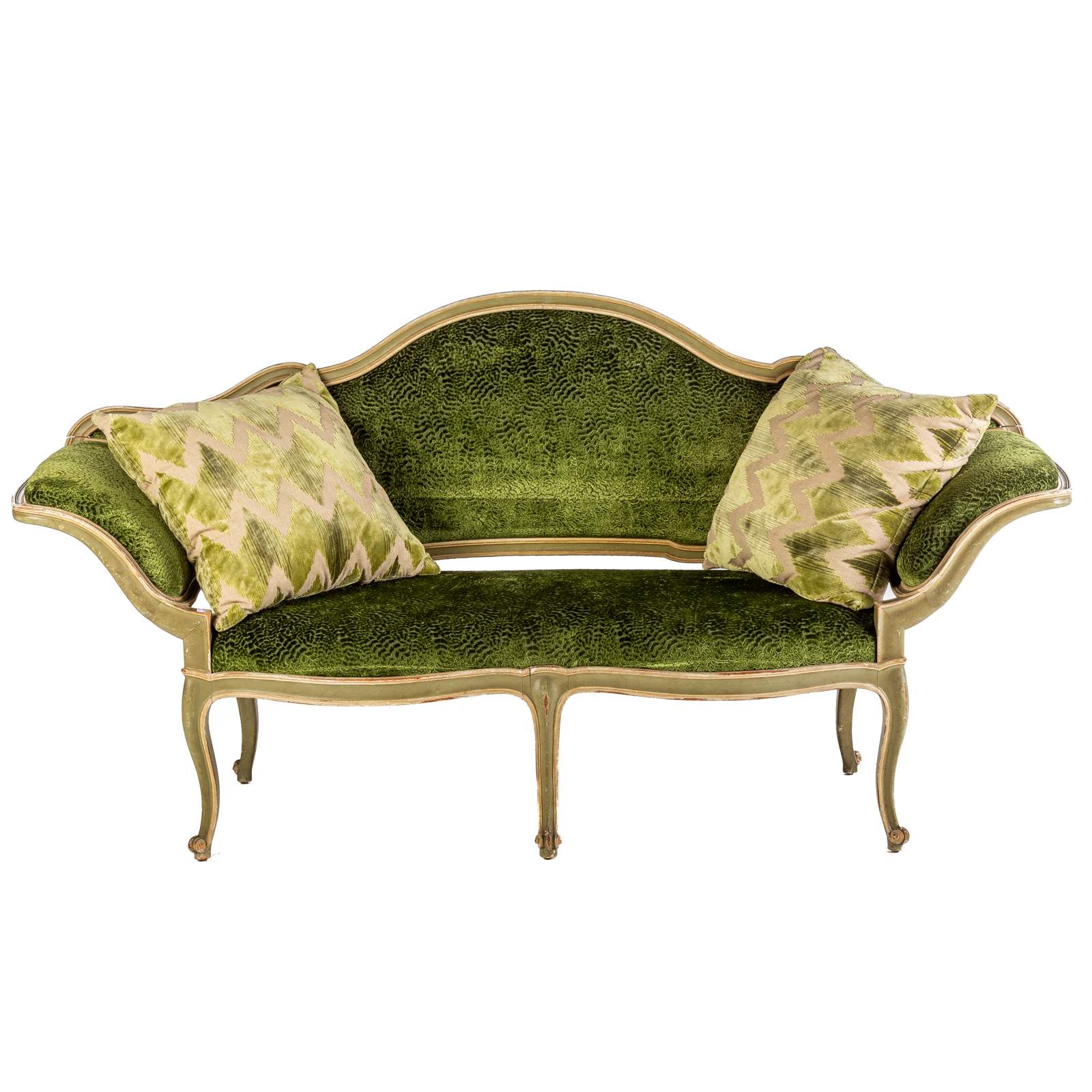 LOUIS XV STYLE PAINTED WOOD SETTEE