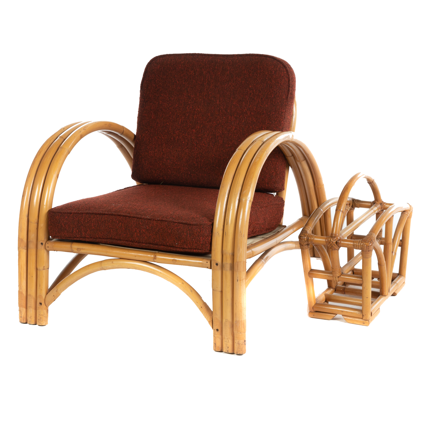 PAUL FRANKL STYLE RATTAN ARM CHAIR